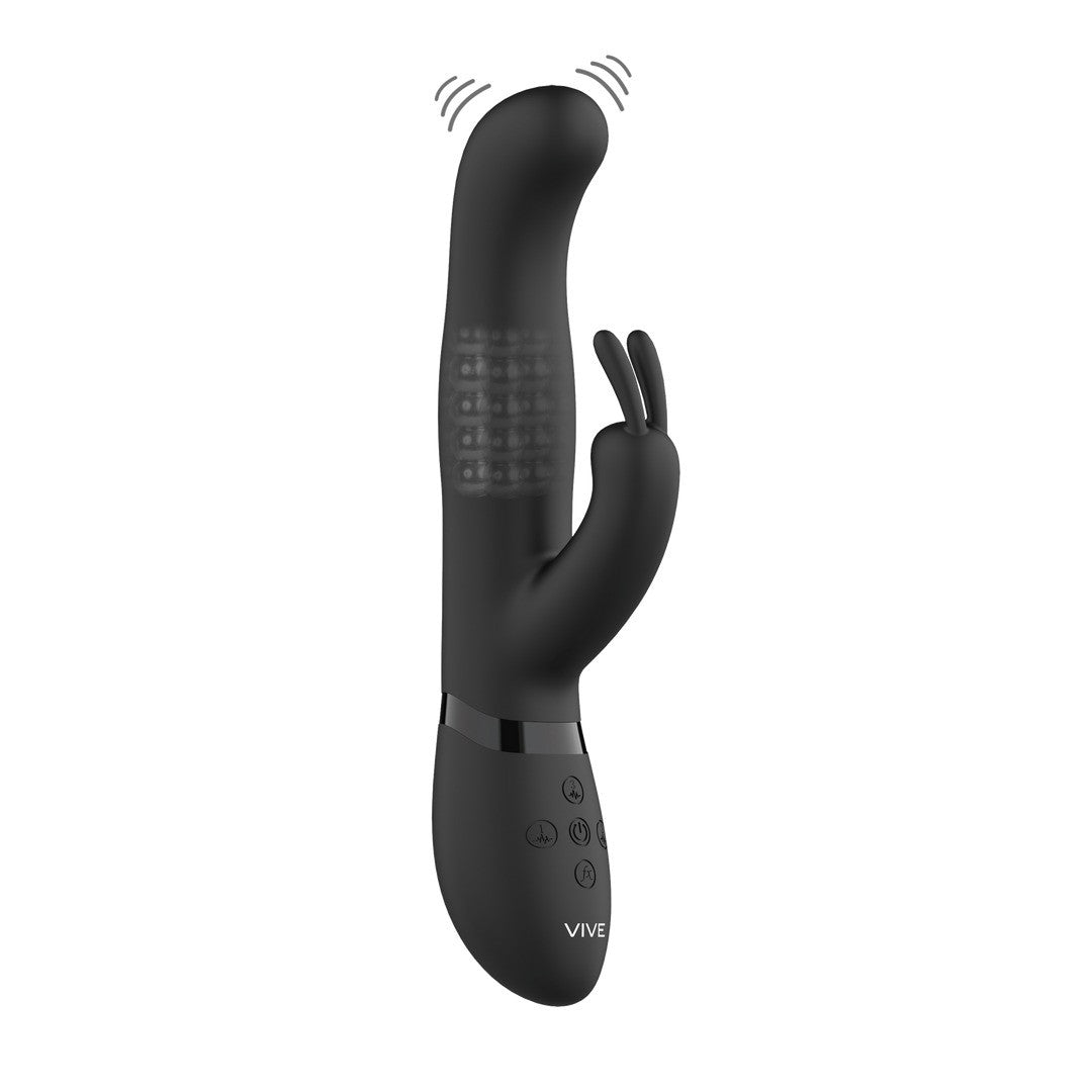 VIBRADOR IZARA ROTATING BEADS RABBIT NEGRO VIVE