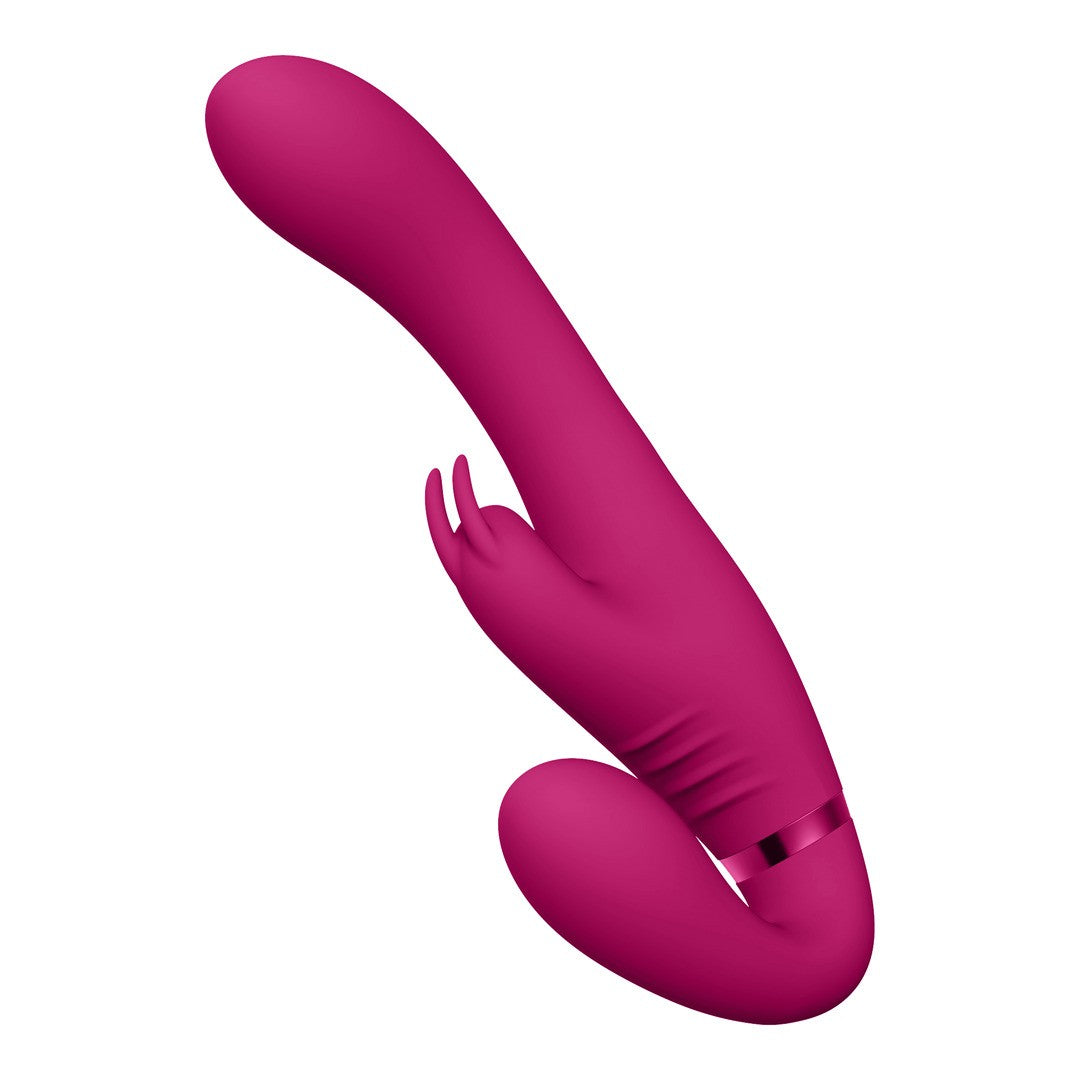 STRAP-ON SIN ARNÉS SUKI VIBRATING RABBIT ROSA VIVE