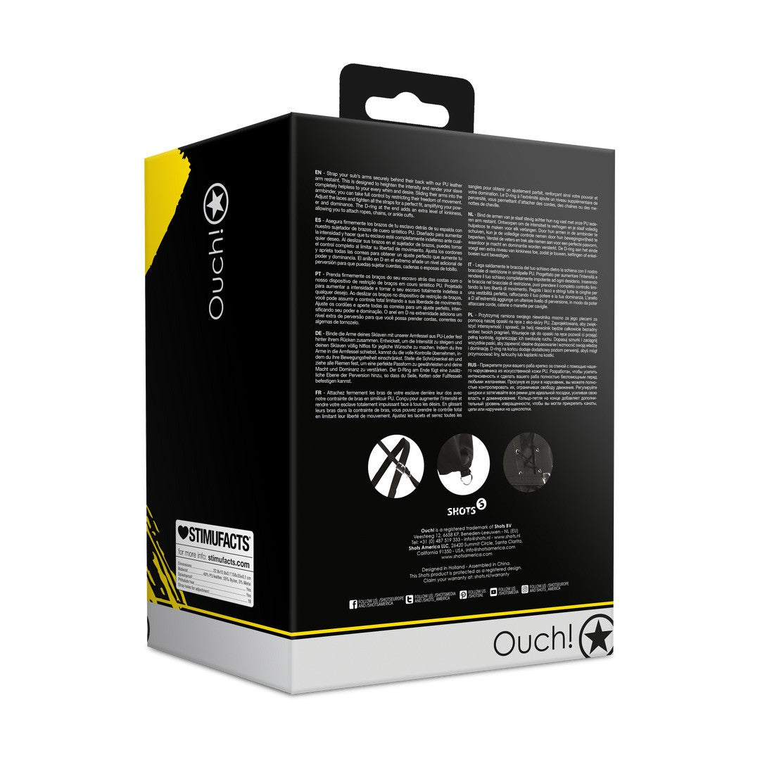RESTRICCIÓN DE BRAZOS LACE-UP FULL SLEEVE NEGRO XTREME OUCH!