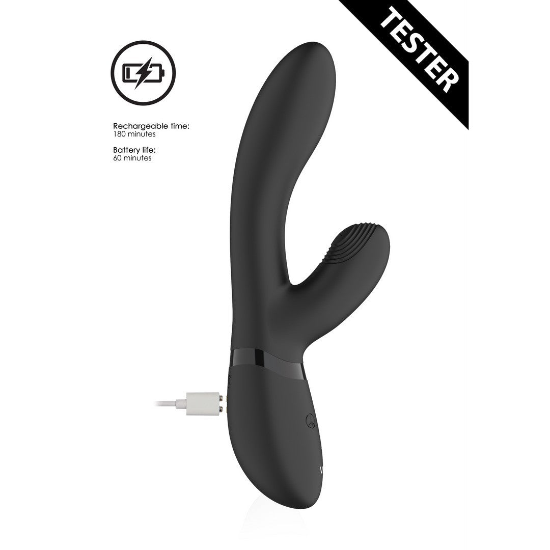 TESTER VIBRADOR KYRA PULSE CLITORAL RABBIT NEGRO VIVE