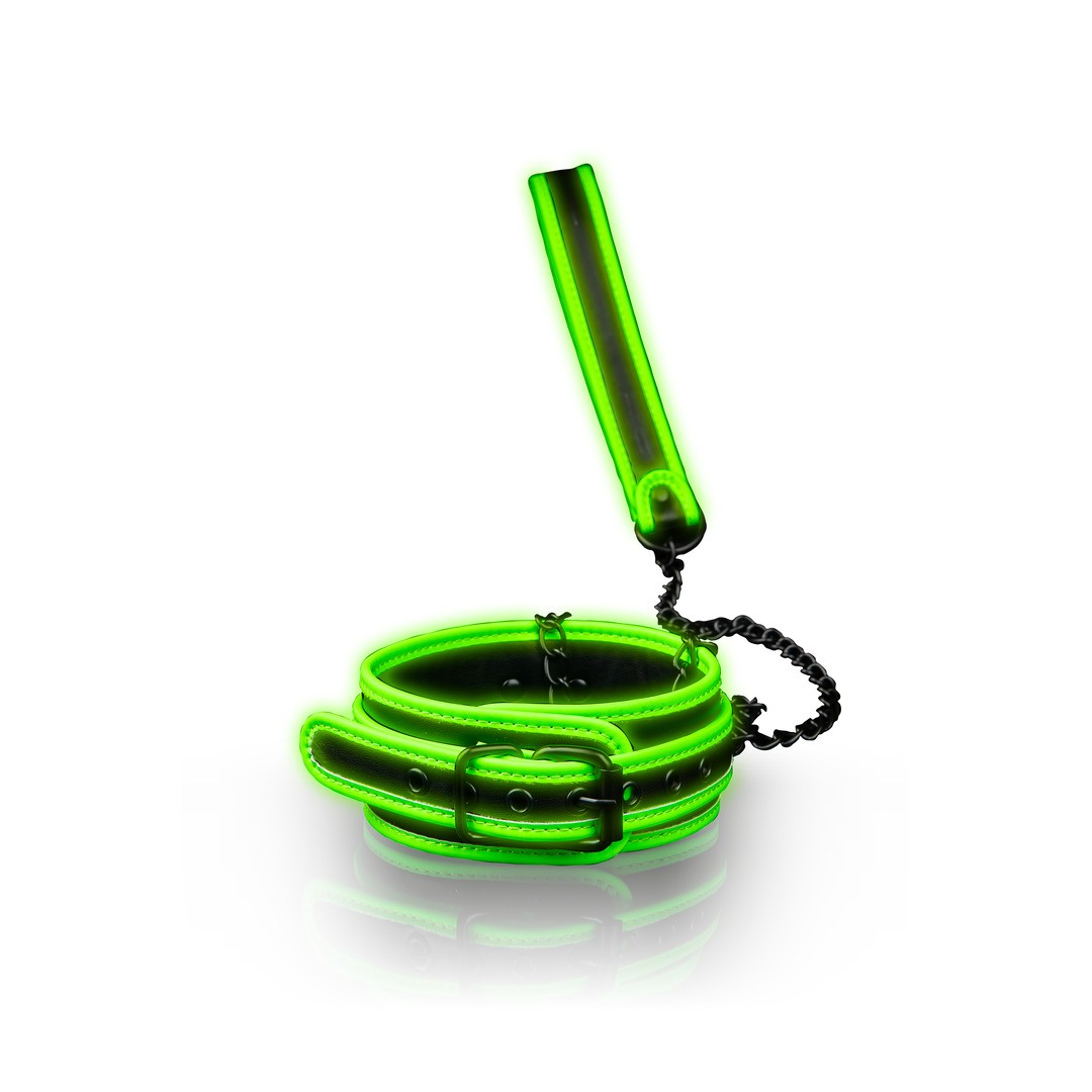 COLLAR CON CORREA GLOW IN THE DARK OUCH!