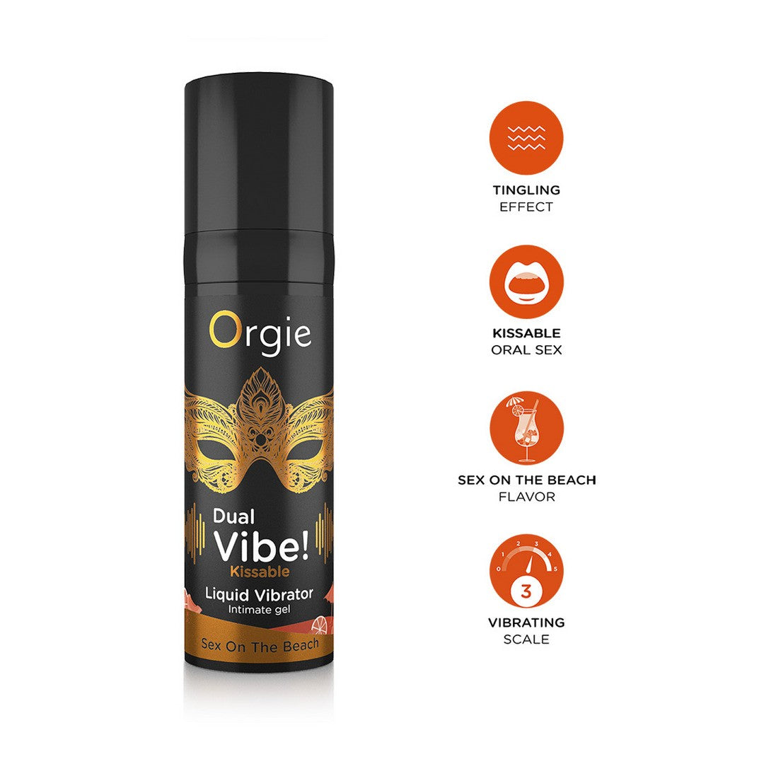 VIBRADOR LÍQUIDO BESABLE DUAL VIBE SEX ON THE BEACH 15ML ORGIE