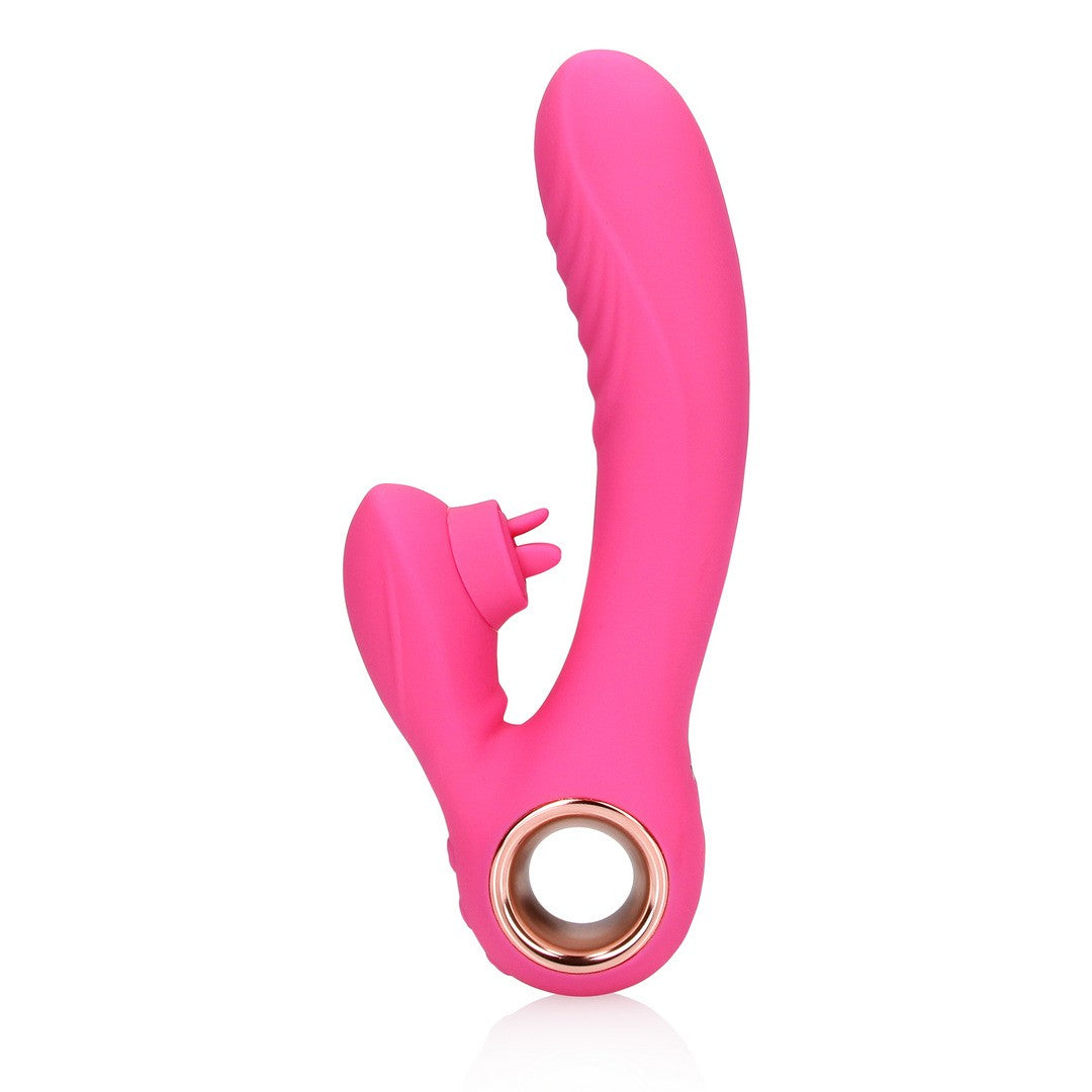 VIBRADOR RABBIT CON LAMIDA Y CALENTAMIENTO EXUBERANT PINK LOVELINE