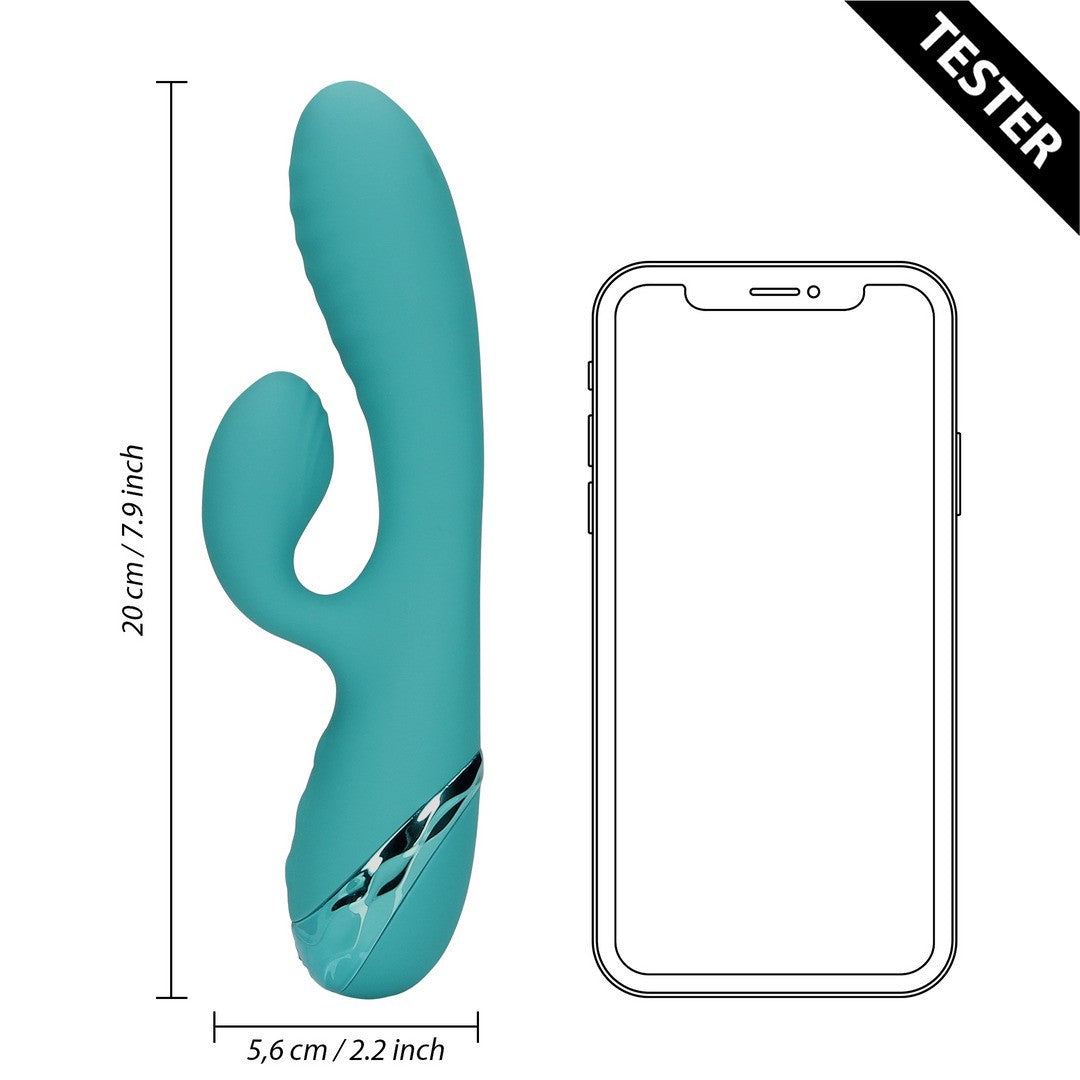 TESTER VIBRADOR CONEJO INFLABLE PEACOCK BLUE LOVELINE