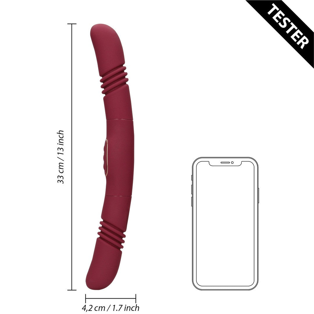 TESTER VIBRADOR DOUBLE-SIDED THRUSTING MERLOT GRAPE LOVELINE