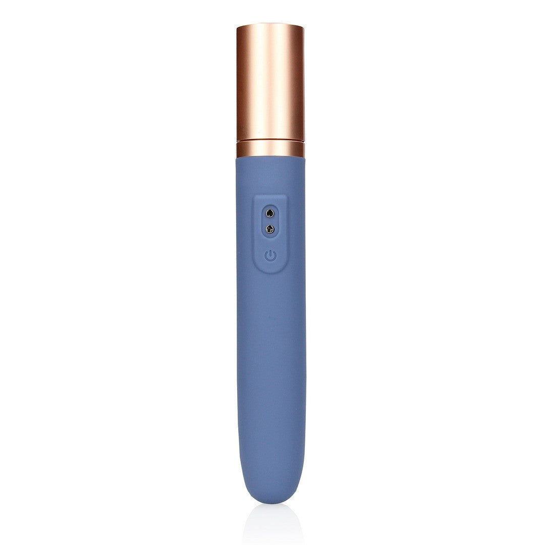 VIBRADOR DE VIAJE CON COMPARTIMENTO PARA LUBRICANTE BLUE HORIZON LOVELINE