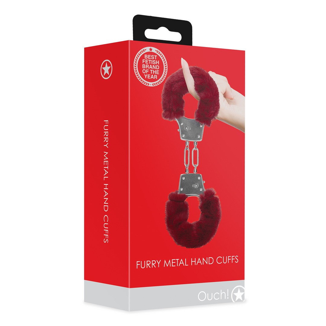 ESPOSAS DE FELPA FURRY METAL ROJO OUCH!