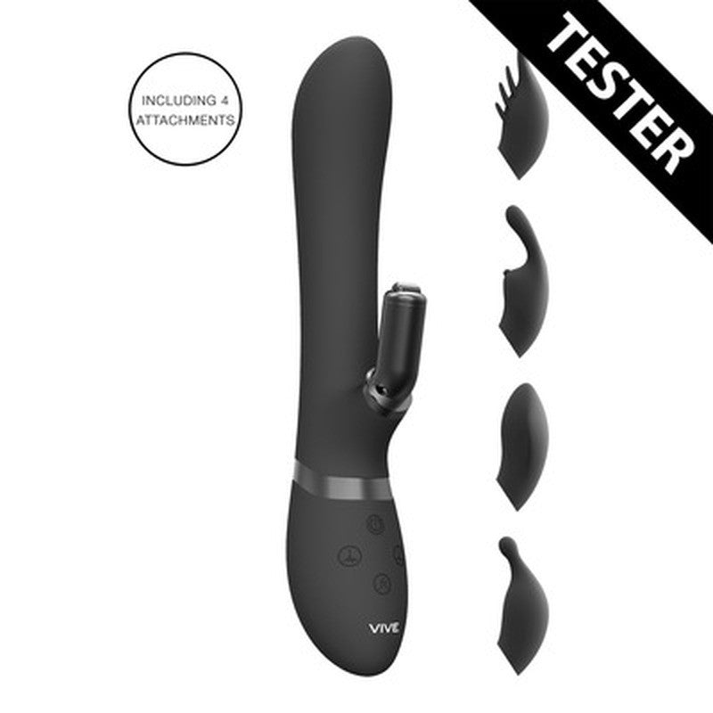 TESTER VIBRADOR CHOU G-SPOT RABBIT CLITORAL STIMULATOR NEGRO VIVE