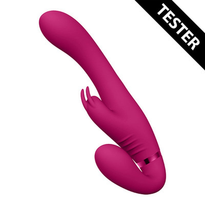 TESTER STRAP-ON SIN ARNÉS SUKI VIBRATING RABBIT ROSA VIVE