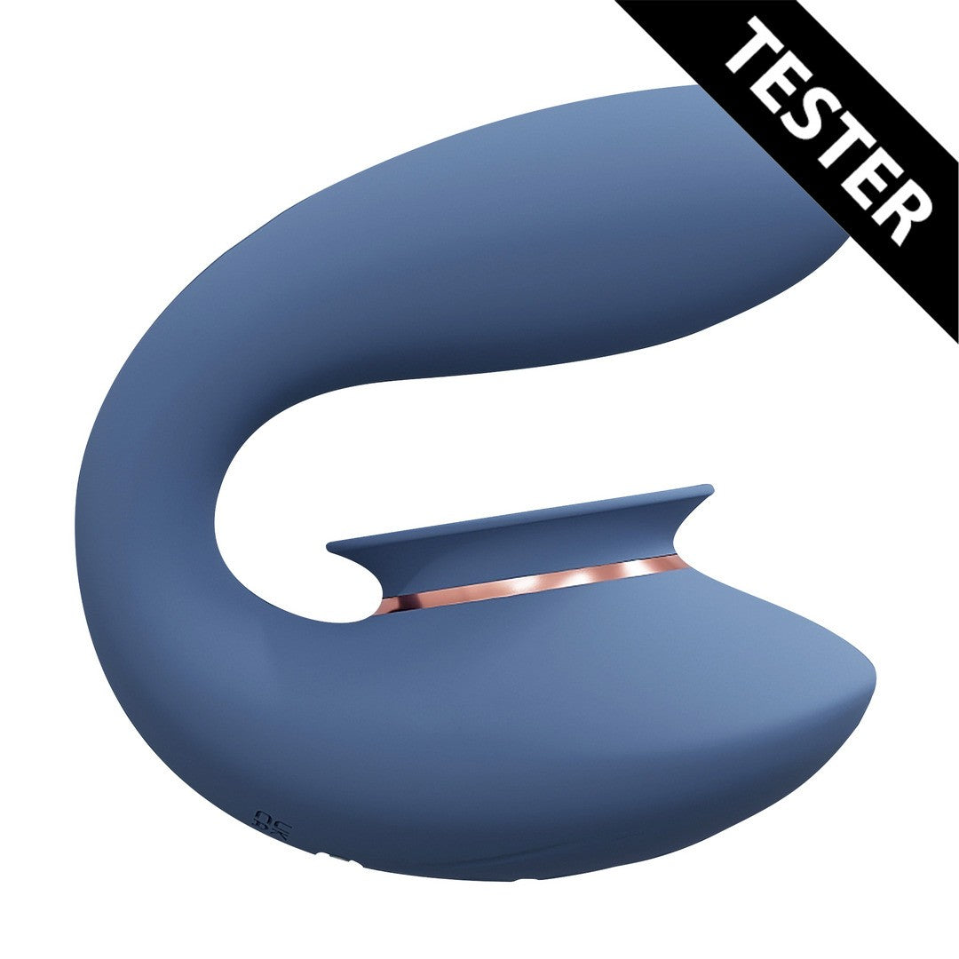 TESTER TWITCH 3 - VIBRADOR RECARGABLE Y SUCCIONADOR - AZUL/GRIS