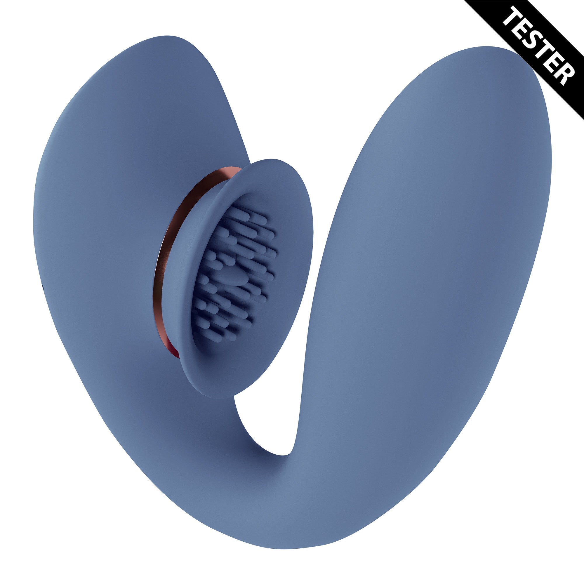 TESTER TWITCH 3 - VIBRADOR RECARGABLE Y SUCCIONADOR - AZUL/GRIS