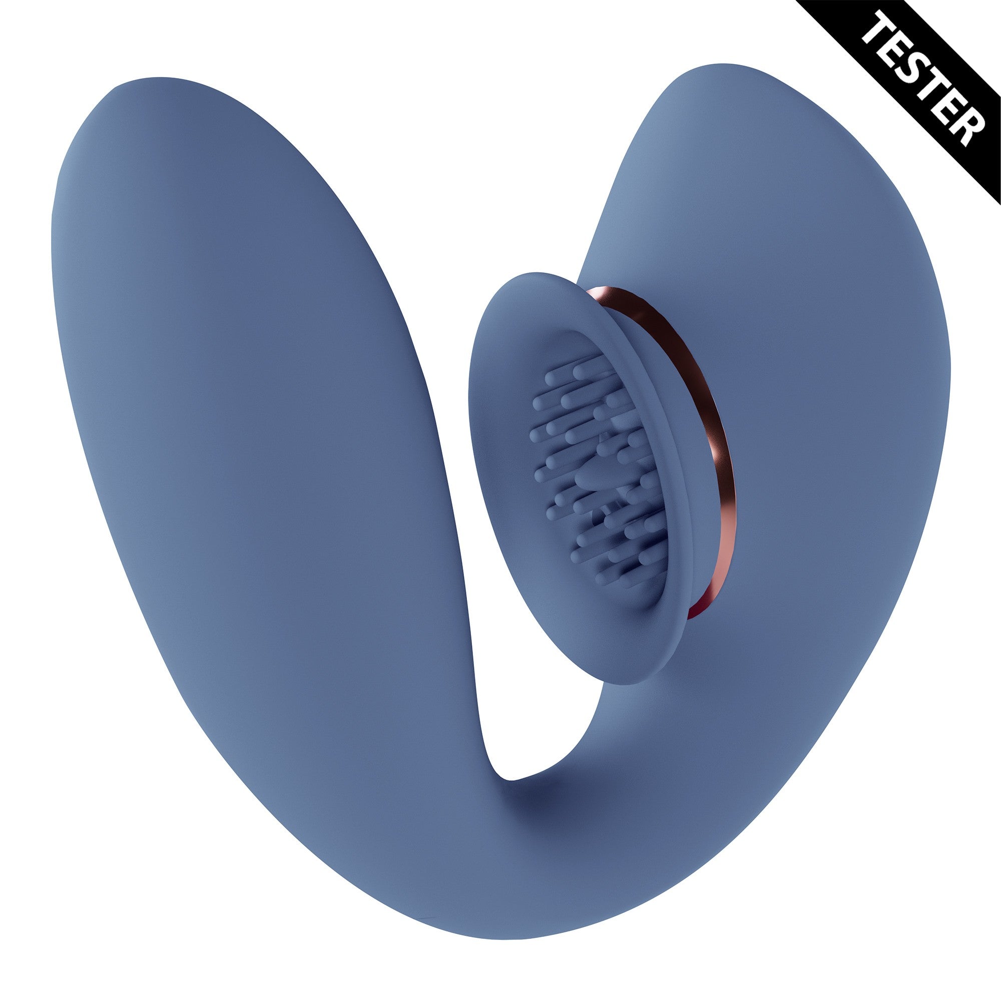 TESTER TWITCH 3 - VIBRADOR RECARGABLE Y SUCCIONADOR - AZUL/GRIS