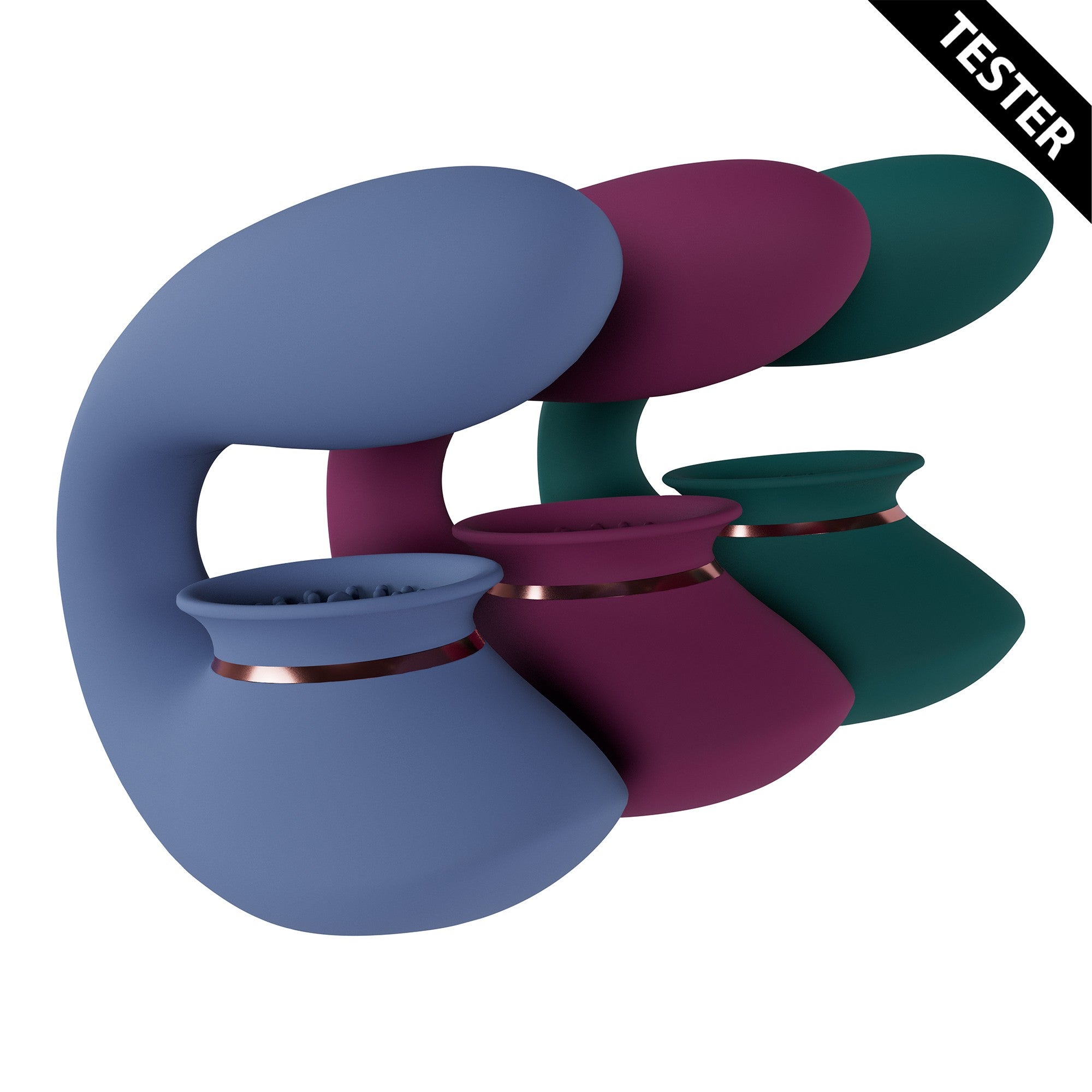 TESTER TWITCH 3 - VIBRADOR RECARGABLE Y SUCCIONADOR - AZUL/GRIS