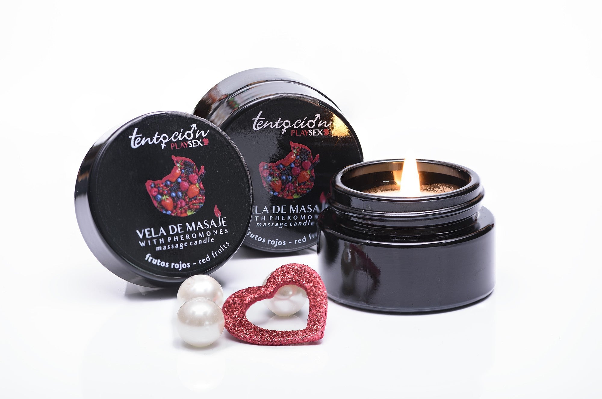 VELA DE FEROMONAS CON AROMA A FRUTOS ROJOS 20ML TENTACIÓN PLAY SEX