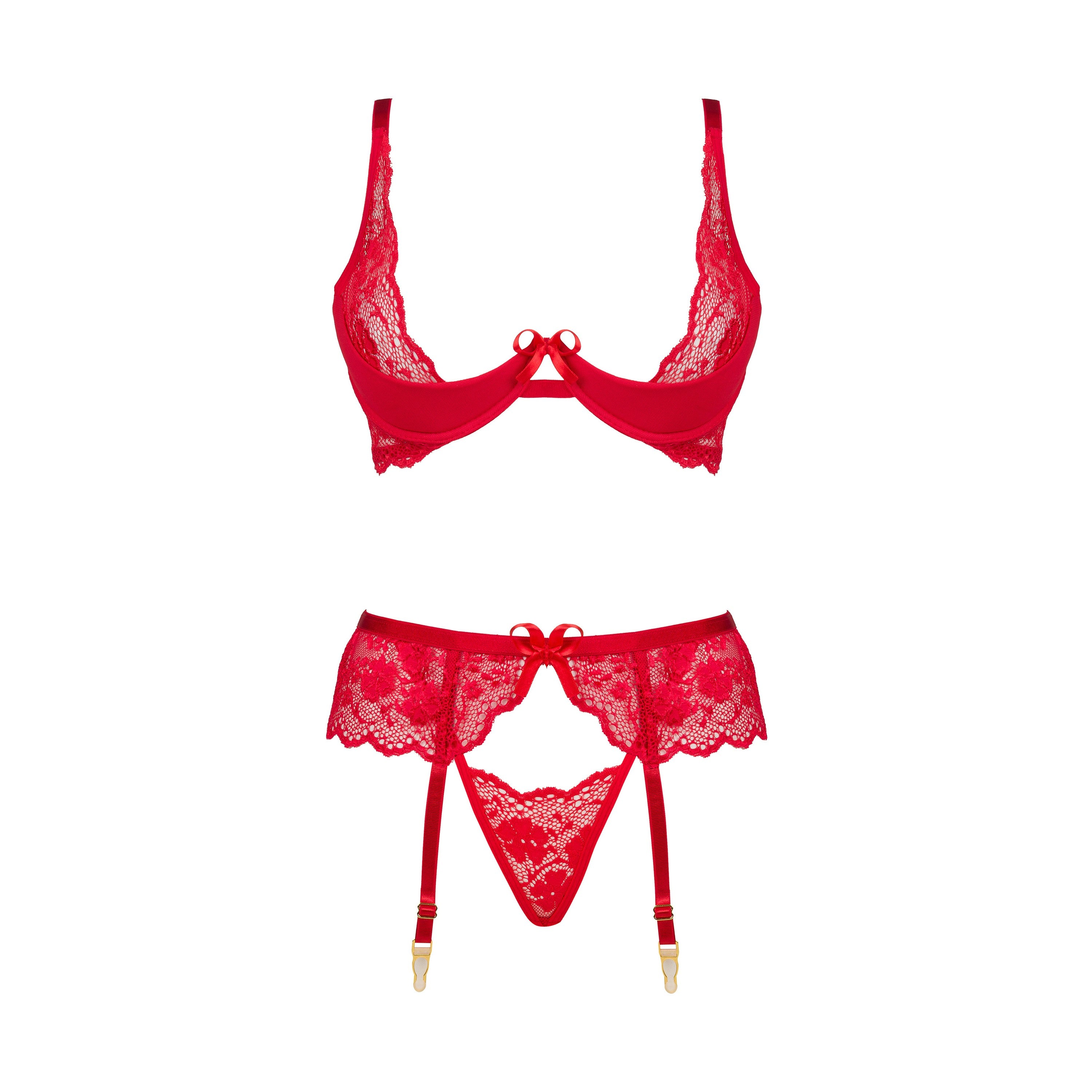CONJUNTO DE 3 PIEZAS ROSE ROJO BEAUTY NIGHT FASHION