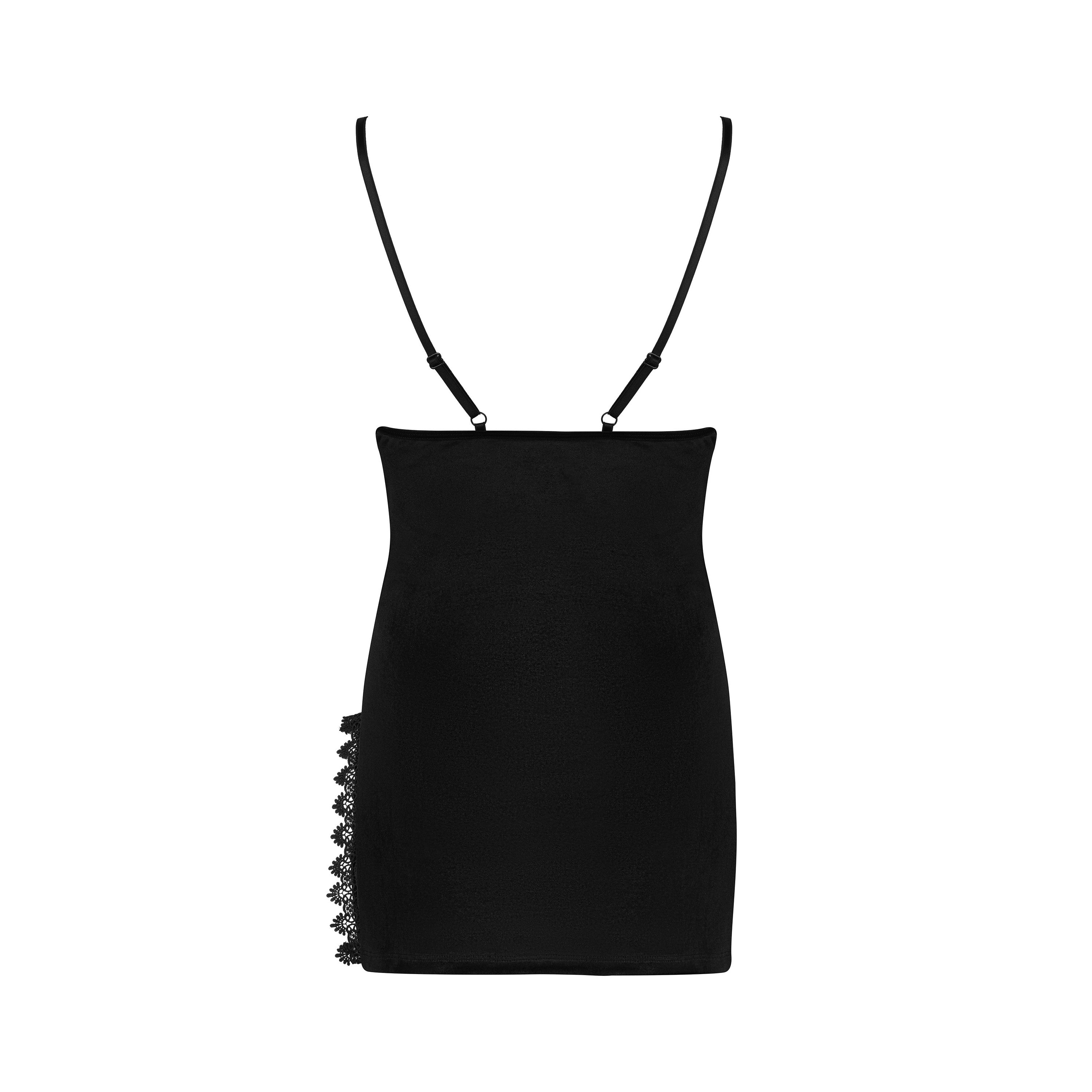 VESTIDO Y TANGA PALOMA NEGRO BEAUTY NIGHT FASHION
