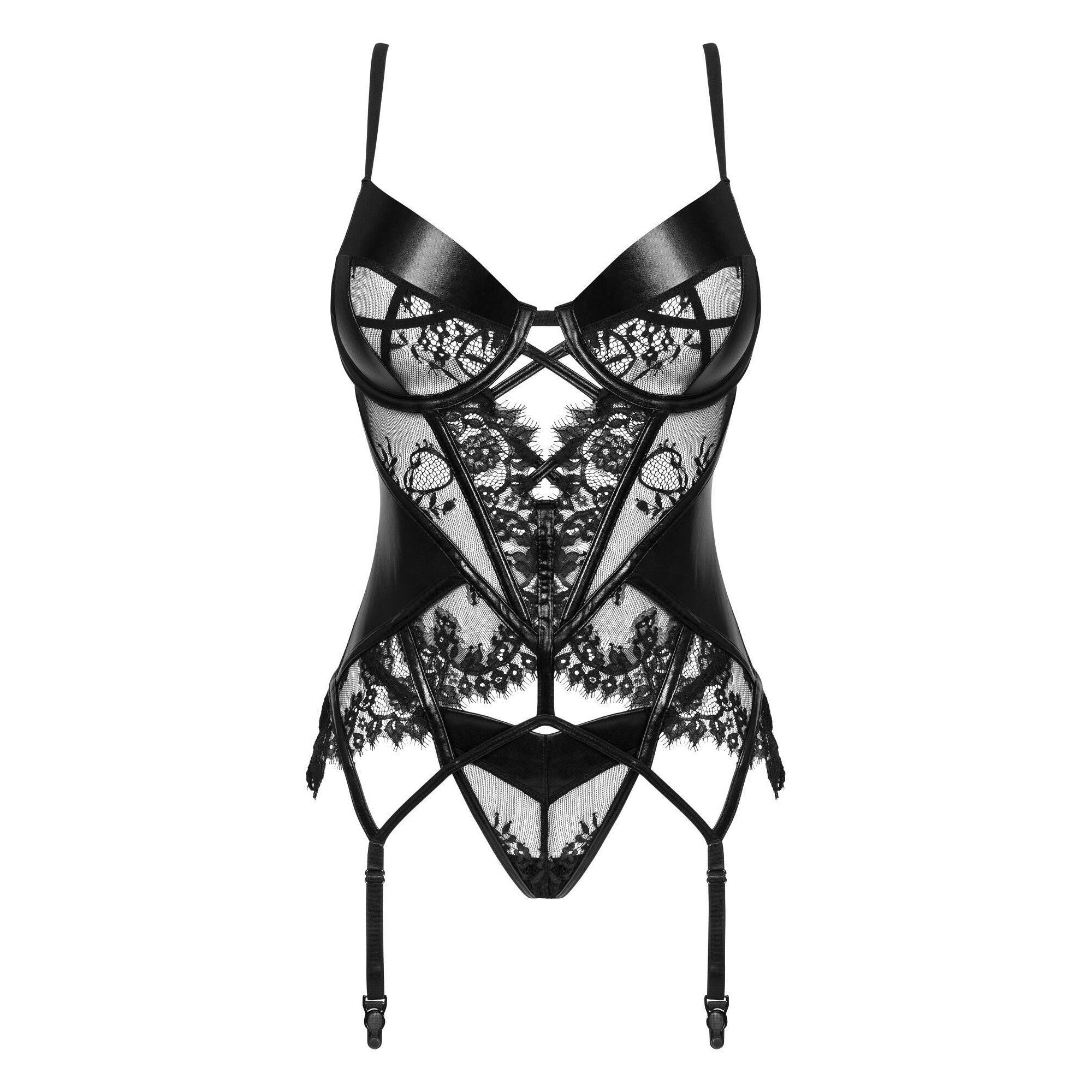 CORSÉ Y TANGA LEONELA NEGRO BEAUTY NIGHT FASHION