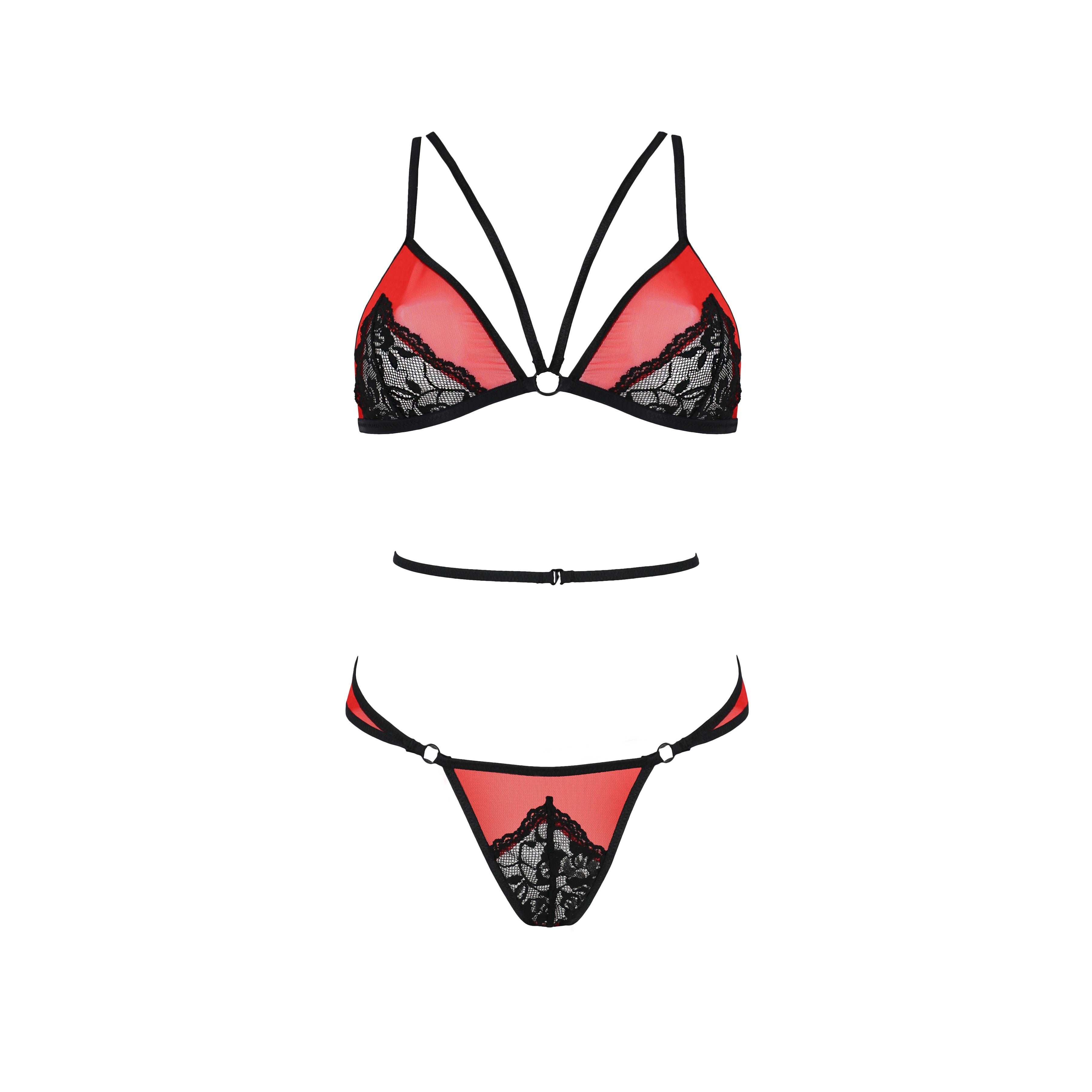 CONJUNTO DE 2 PIEZAS PEONIA ROJO EROTIC LINE PASSION