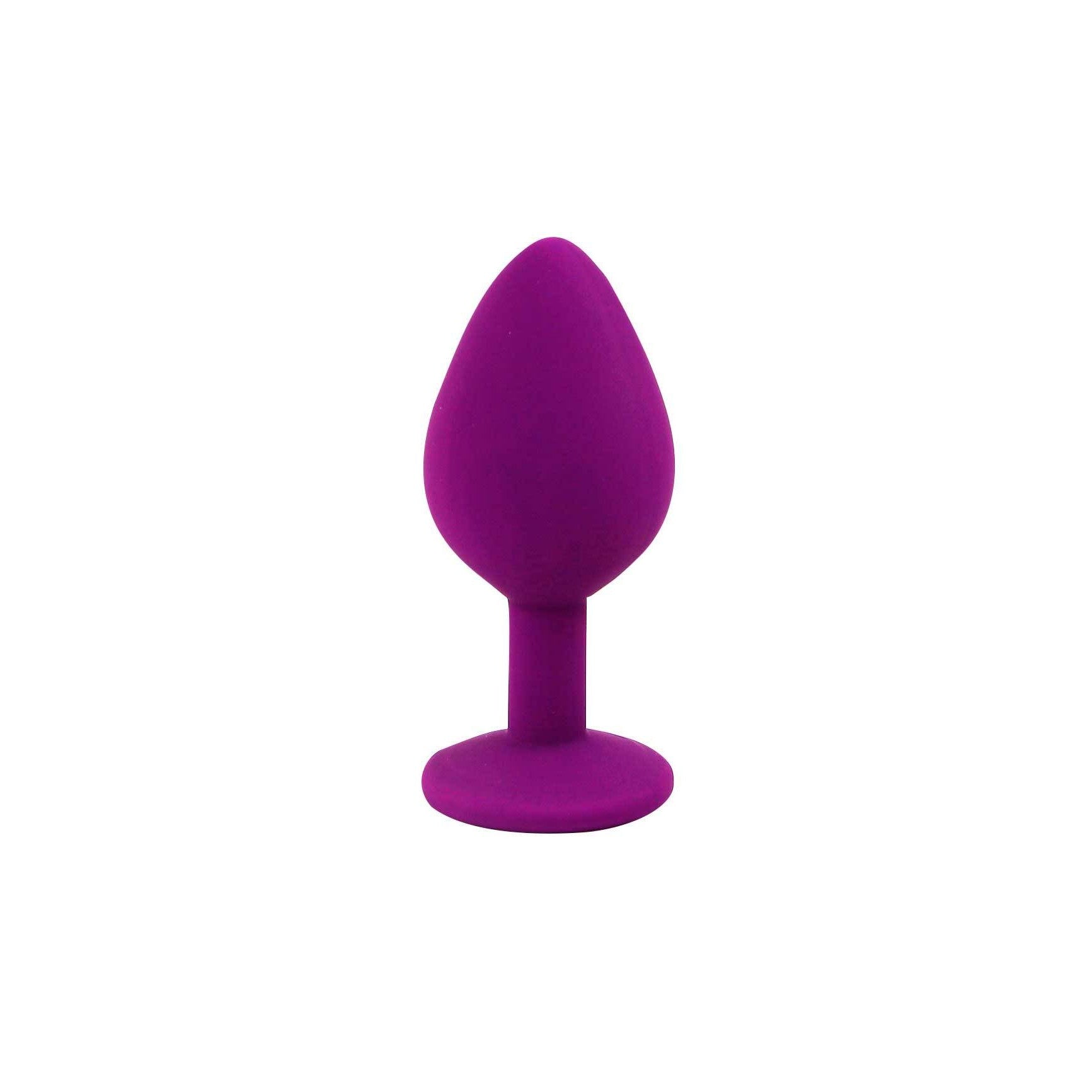 PLUG ANAL DE SILICONA CON JOYA MORADO CANDY LUST