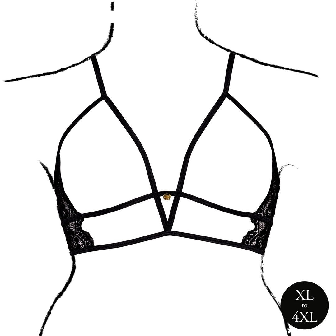SUJETADOR TRIANGLE CON ENCAJE NEGRO TALLA QUEEN LE DÉSIR