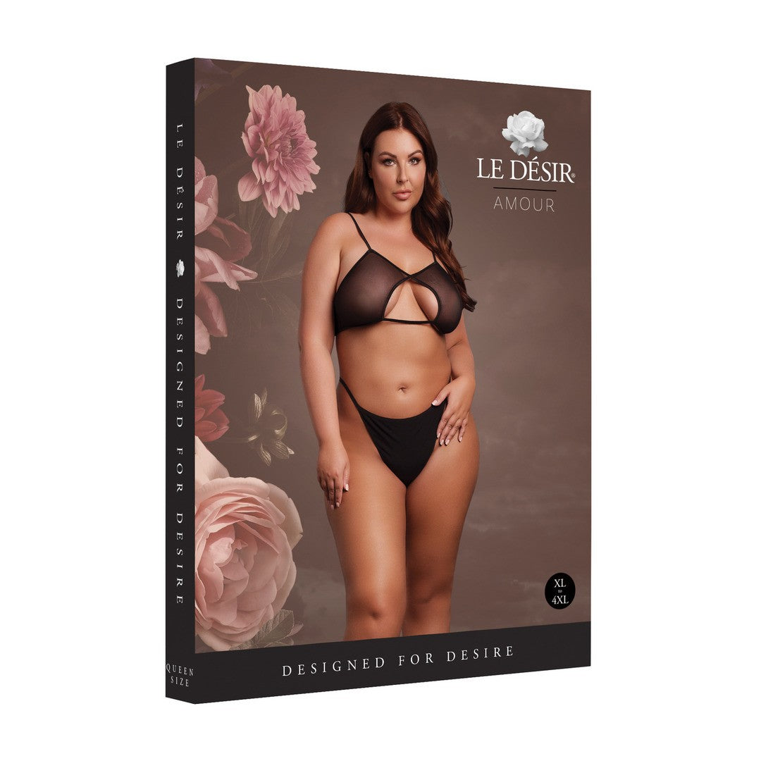 SUJETADOR KEYHOLE MESH NEGRO TALLA QUEEN LE DÉSIR