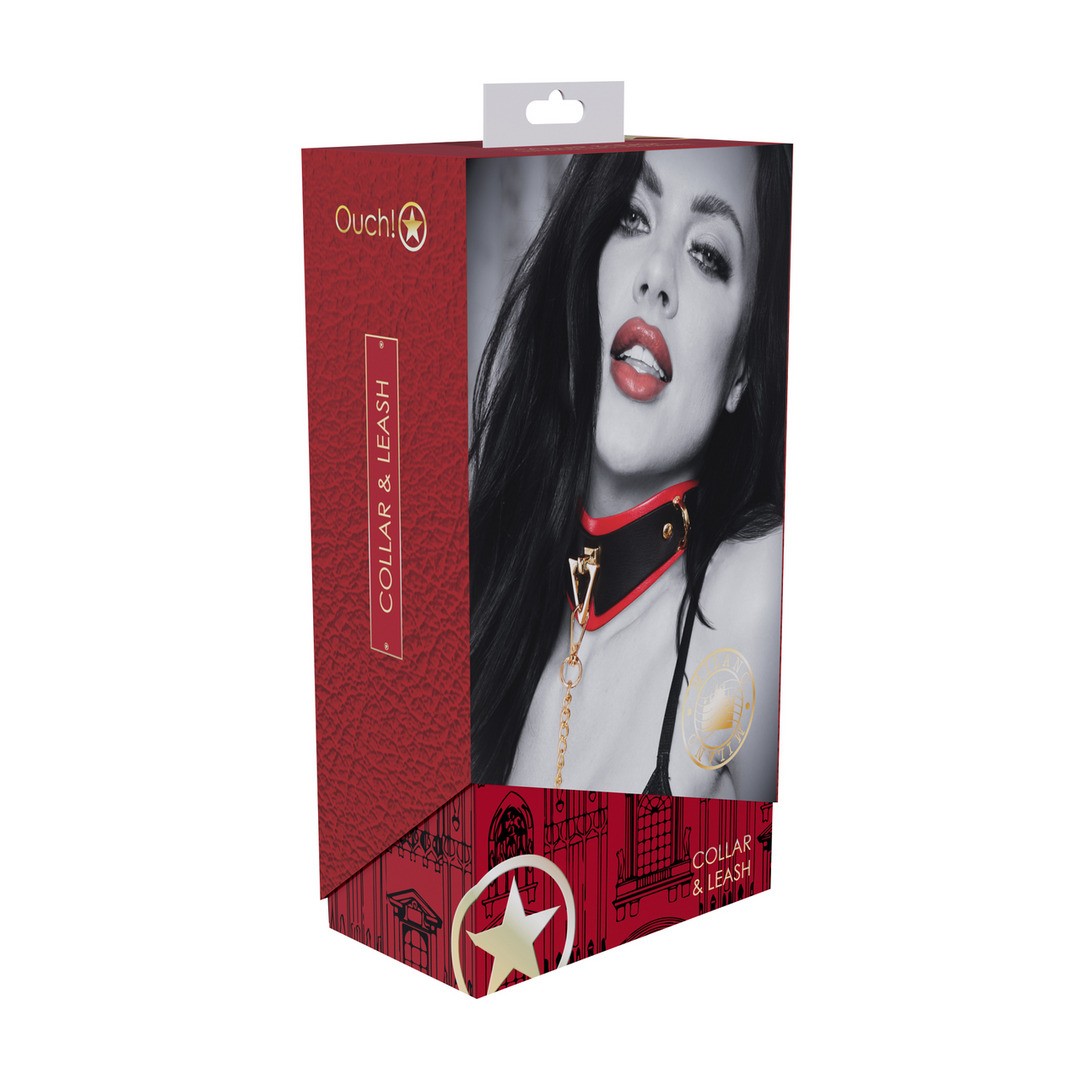 COLLAR CON CADENA MILAN COLLECTION NEGRO/ROJO OUCH!