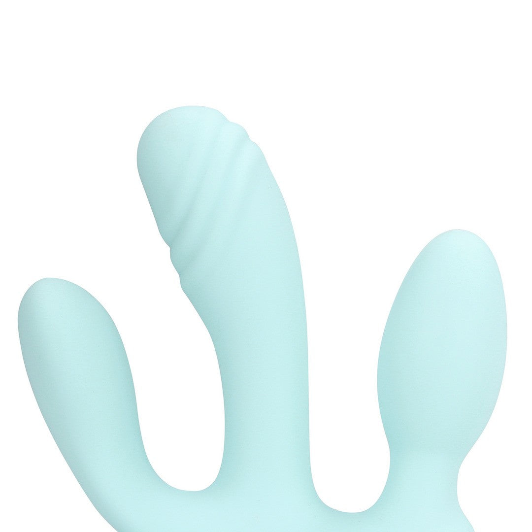 VIBRADOR 3-1 DE SILICONA LÍQUIDA BREEZY BLUE LOVELINE