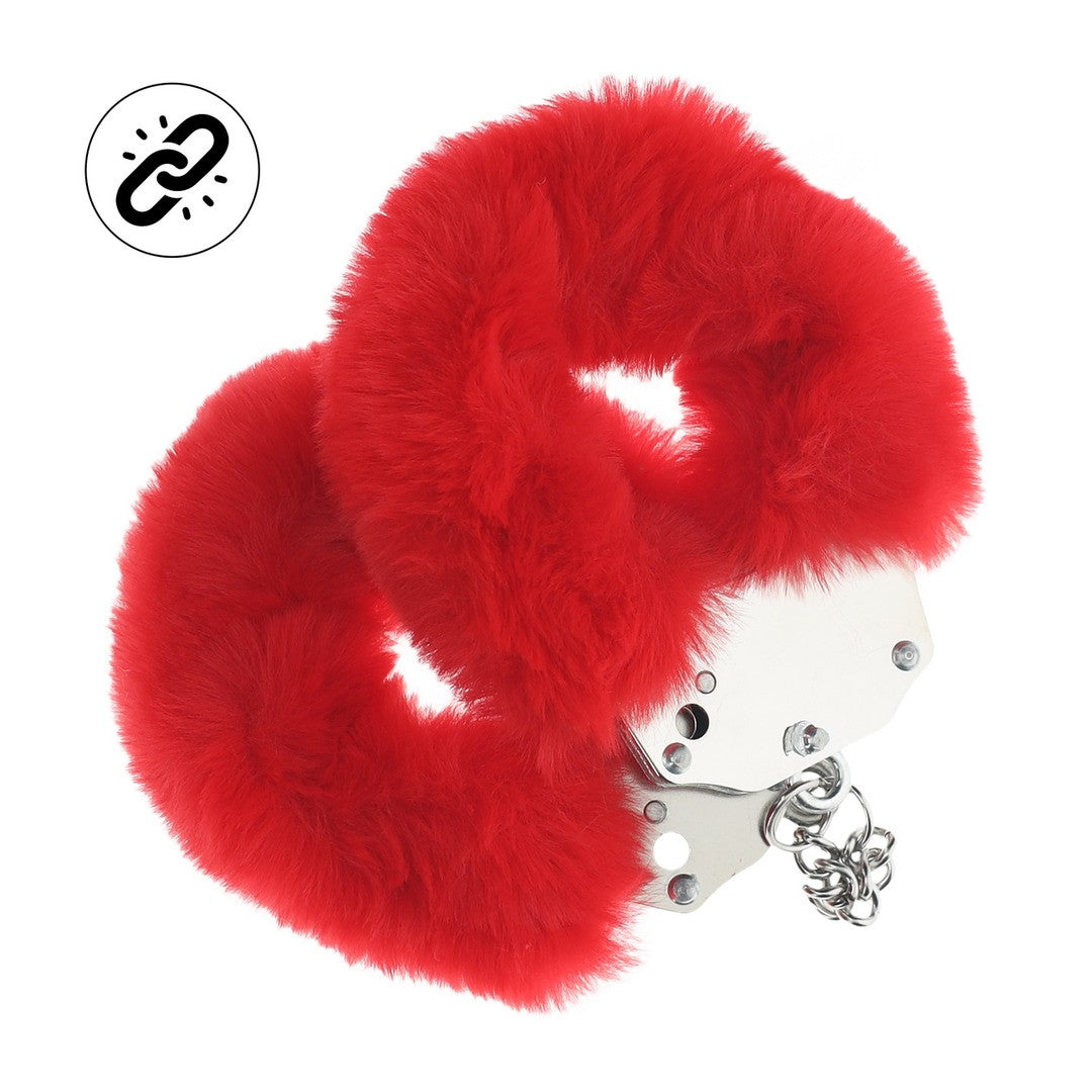 ESPOSAS DE FELPA HEAVY-DUTY FLUFFY ROJO OUCH!