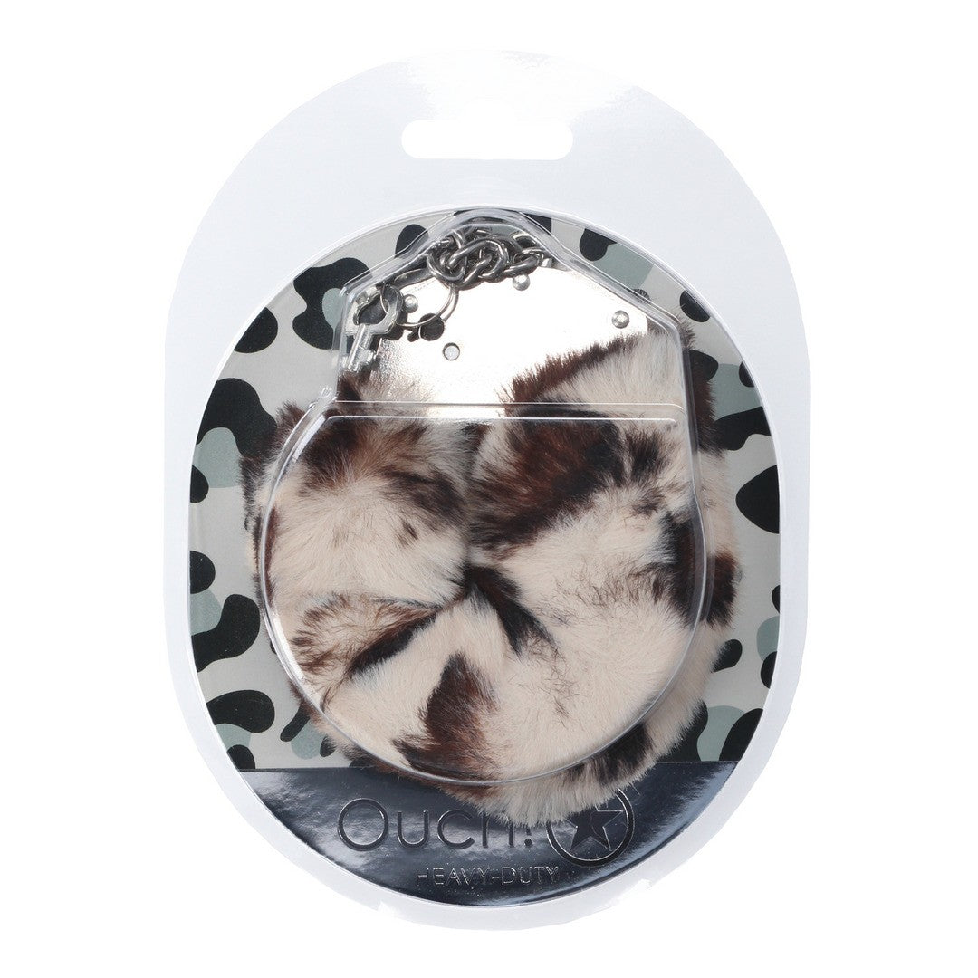 ESPOSAS DE FELPA HEAVY-DUTY FLUFFY SNOW LEOPARD OUCH!