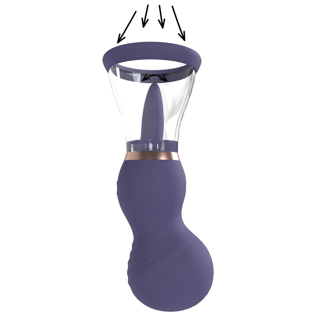 BOMBA RECARGABLE PARA LA VULVA Y EL PECHO SENSUAL MORADO PUMPED