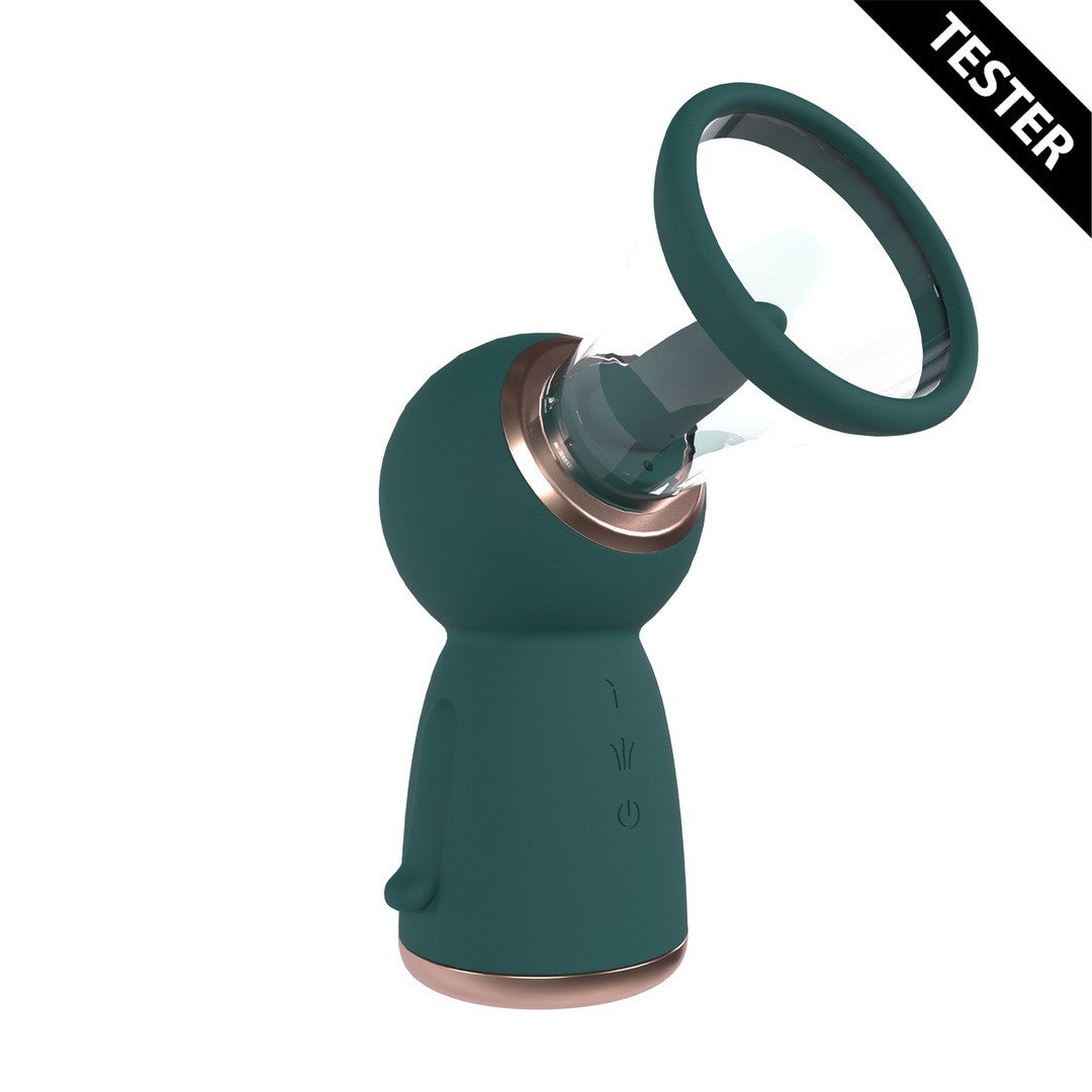 TESTER BOMBA RECARGABLE PARA LA VULVA Y EL PECHO EXQUISITE FOREST GREEN PUMPED