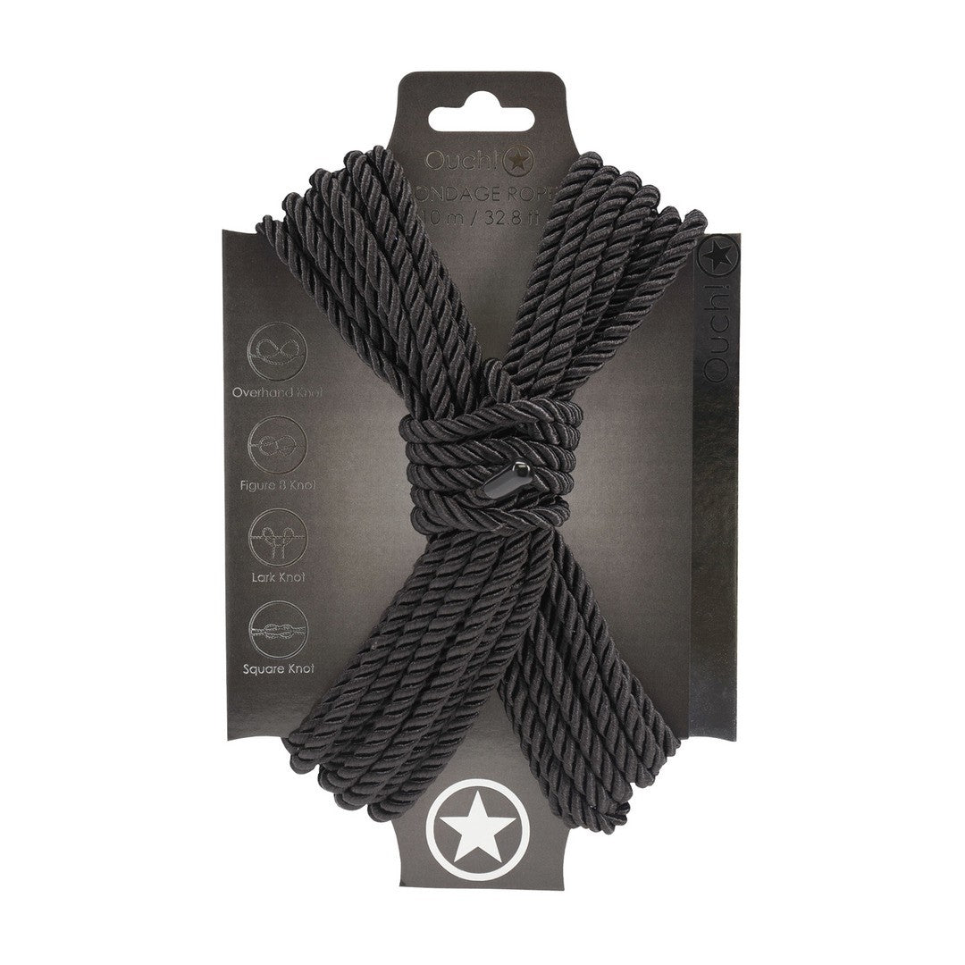 CUERDA DE POLIÉSTER PARA BONDAGE 32.8 FT / 10 M NEGRA OUCH!