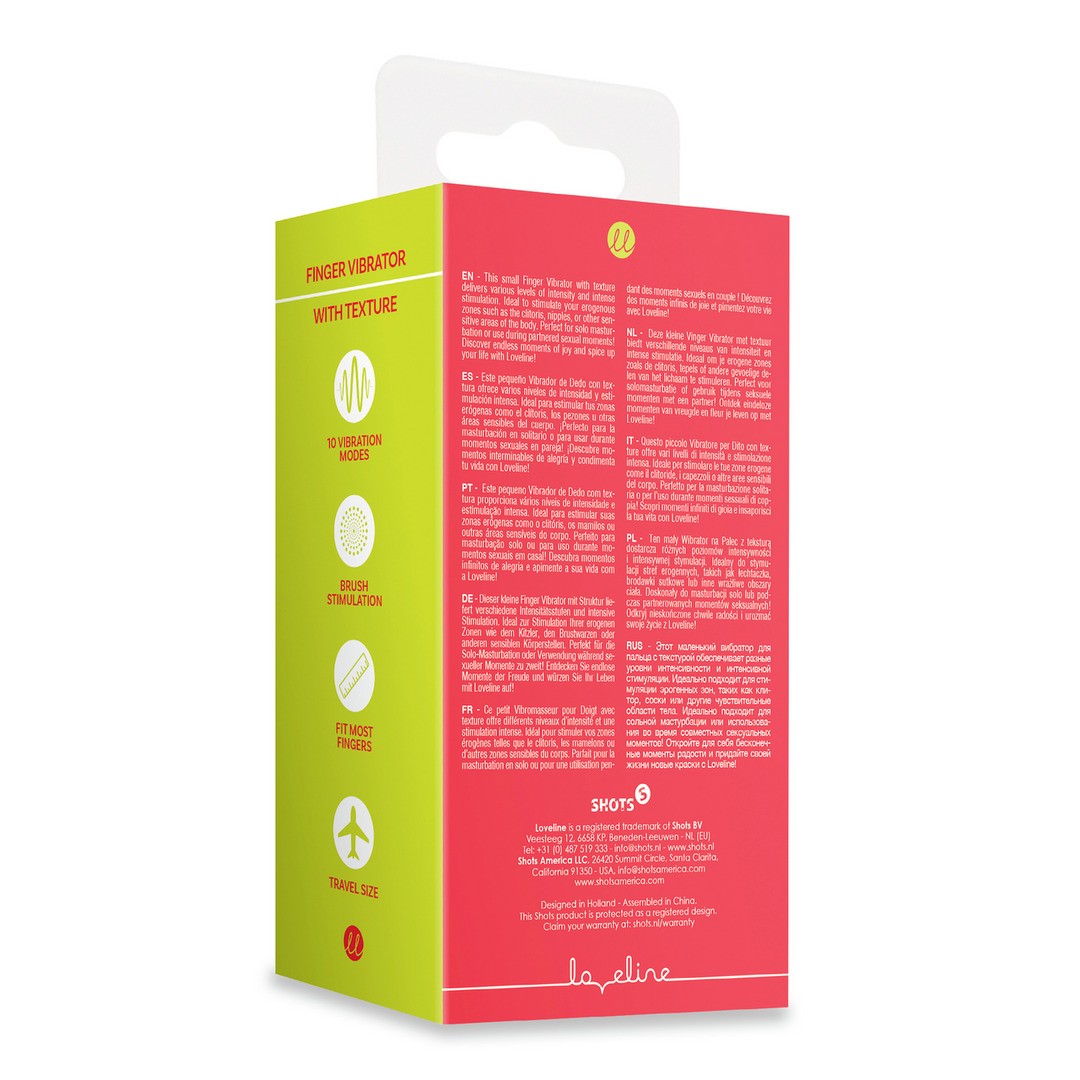 VIBRADOR DE DEDO CON TEXTURA SUNRISE RED LOVELINE