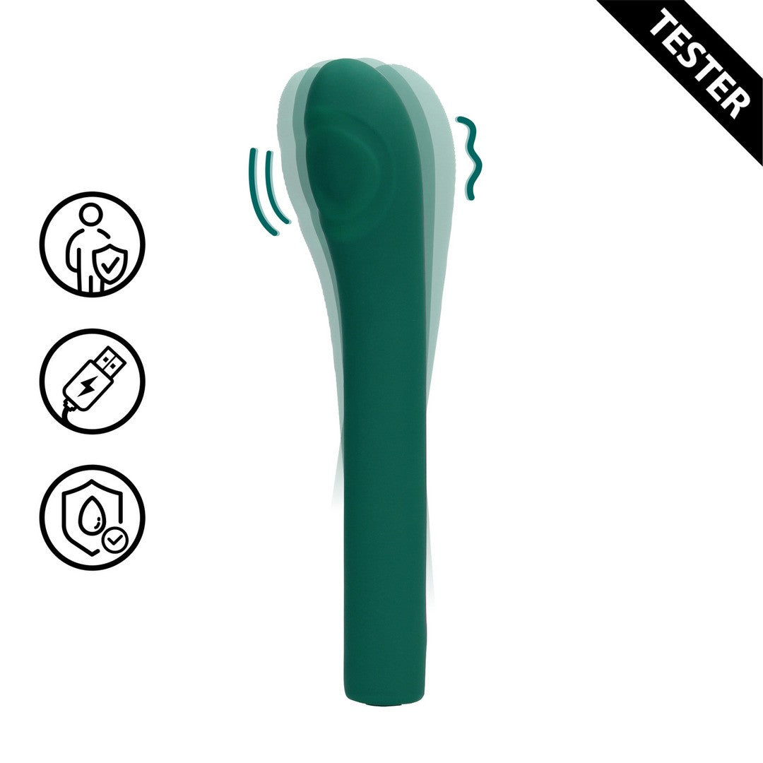 TESTER VIBRADOR PARA PUNTO G PULSE WAVE GREEN CRYSTAL LOVELINE