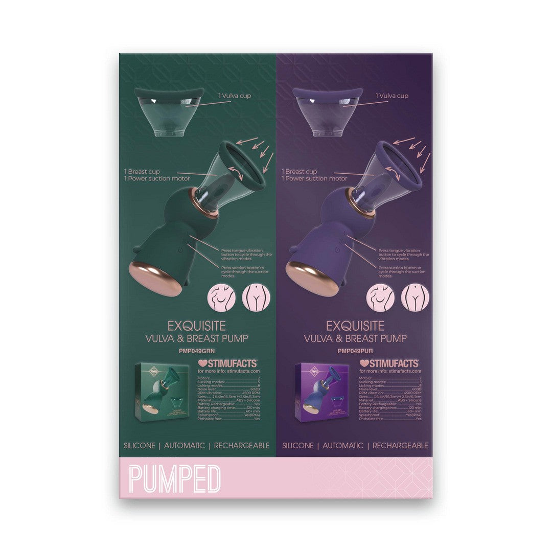 INFOGRAFÍA EXQUISITE VULVA AND BREAST PUMP PMP049GRN - PMP049PUR EN PUMPED
