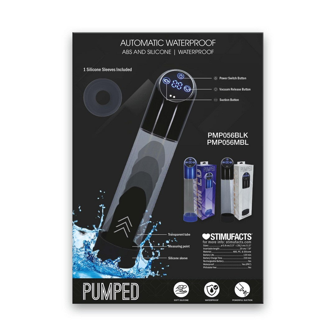 INFOGRAFÍA AUTOMATIC WATERPROOF PUMP PMP056BLK - PMP056MBL EN PUMPED