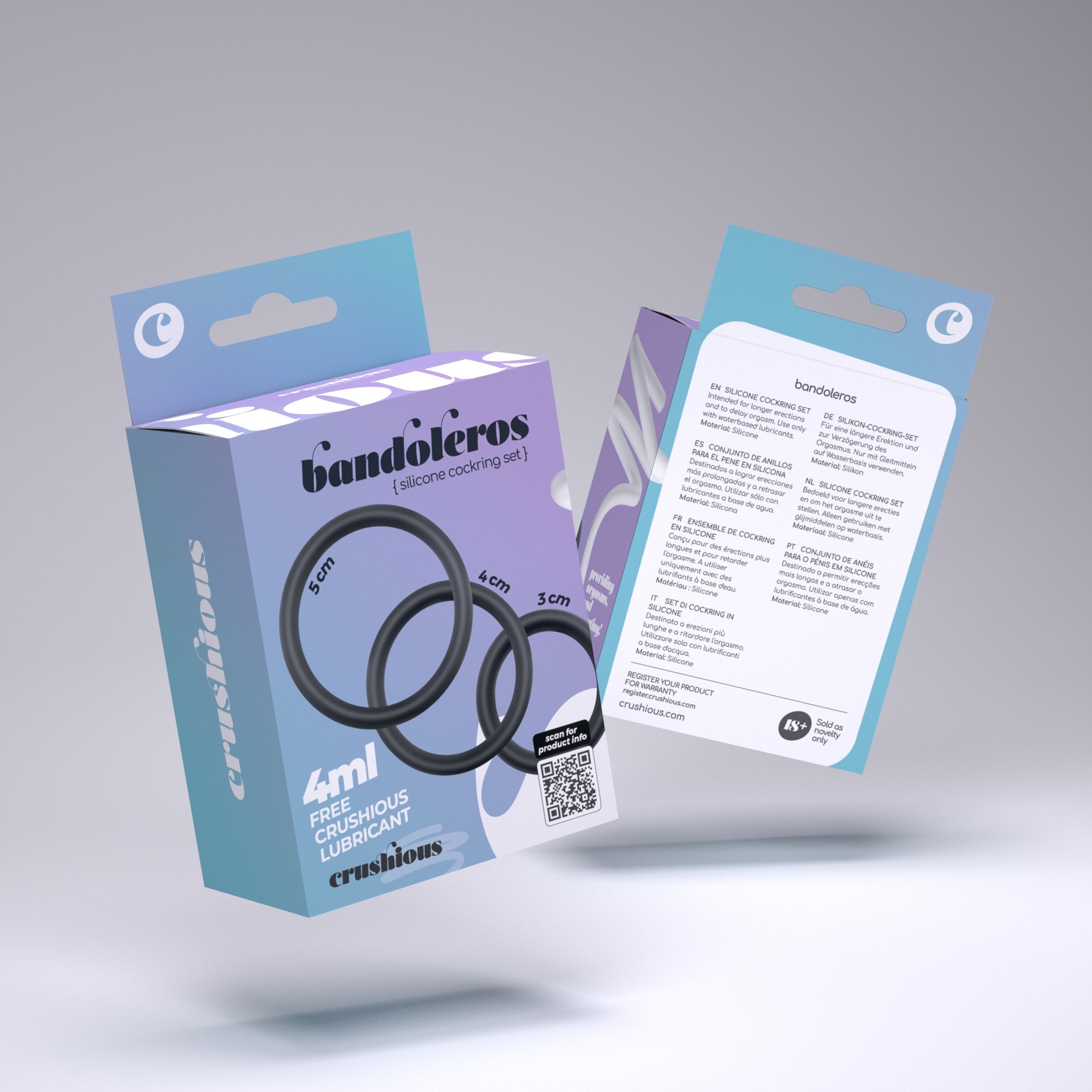 BANDOLEROS CONJUNTO DE ANILLOS DE SILICONA PARA EL PENE CRUSHIOUS