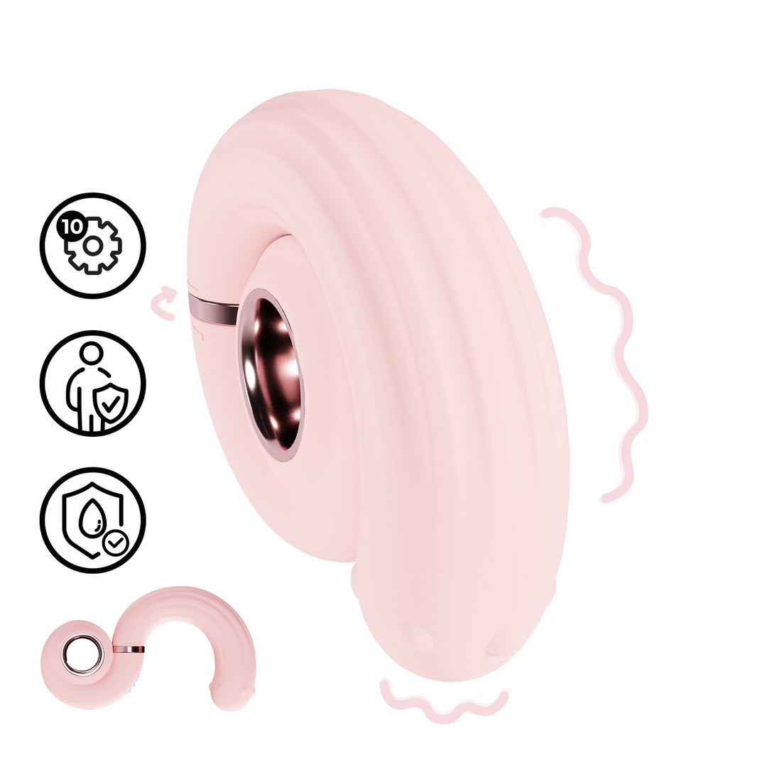 VIBRADOR CON PERLAS GIRATORIAS PERLES SWIRL ROSA LOVELINE