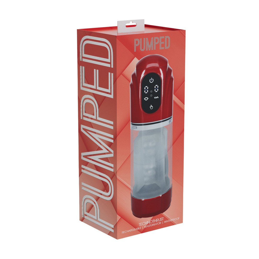 BOMBA MASTURBADORA AUTOMÁTICA TECHNOTHRUST METALLIC RED PUMPED