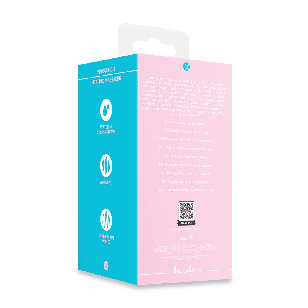 MASAJEADOR CON VIBRACIÓN Y FUNCIÓN DE CALENTAMIENTO ROSA LOVELINE