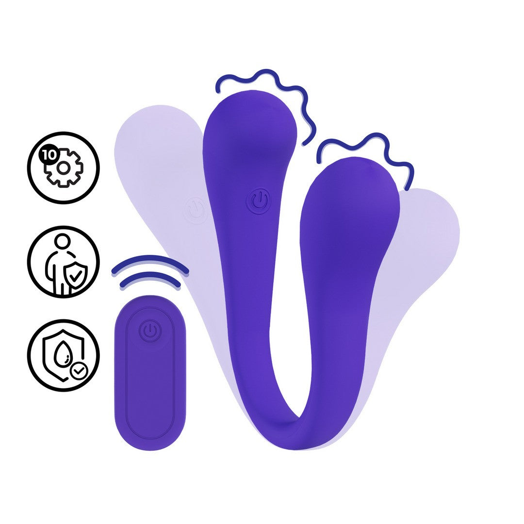 VIBRADOR FLEXIBLE CON MANDO DUAL-ENDED BENDABLE MORADO LOVELINE