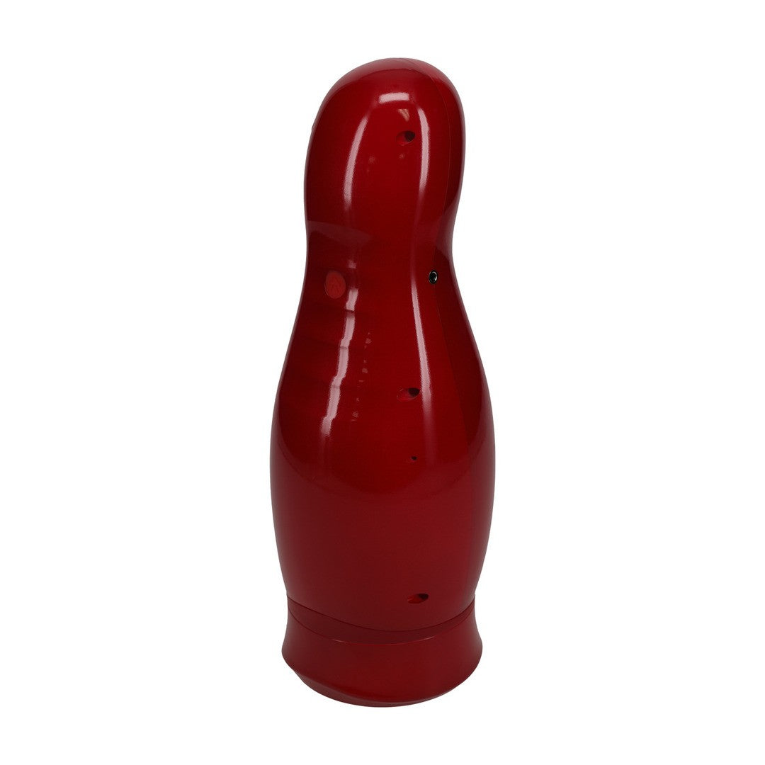 MASTURBADOR VIBRATORIO CON SUCCIÓN Y SOPORTE PARA TELÉFONO VIRTUO METALLIC RED PUMPED