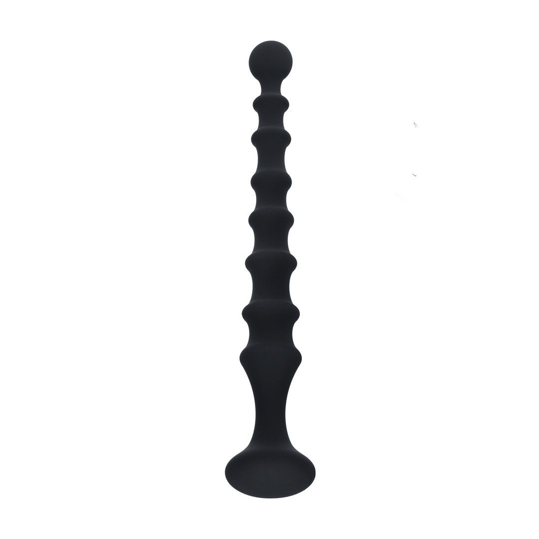 SONDA ANAL DE SILICONA ESTRIADA NEGRA LEVELZ