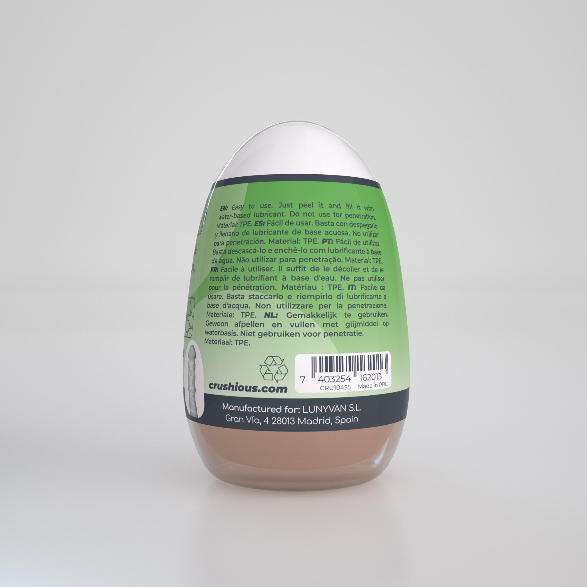 HUEVO MASTURBADOR EZY EGG THE EXPERT CRUSHIOUS