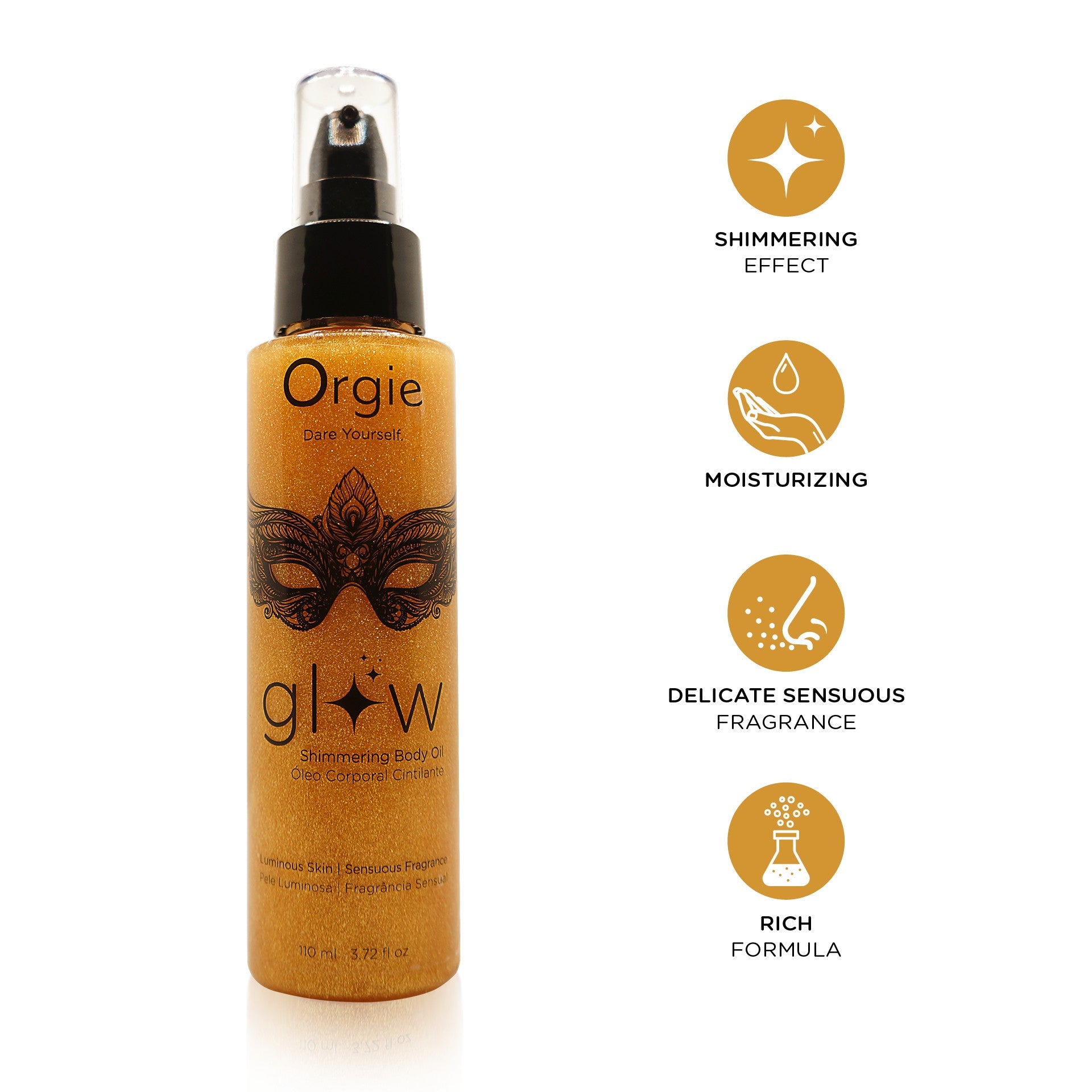 ACEITE CORPORAL ILUMINADOR GLOW 110ML ORGIE