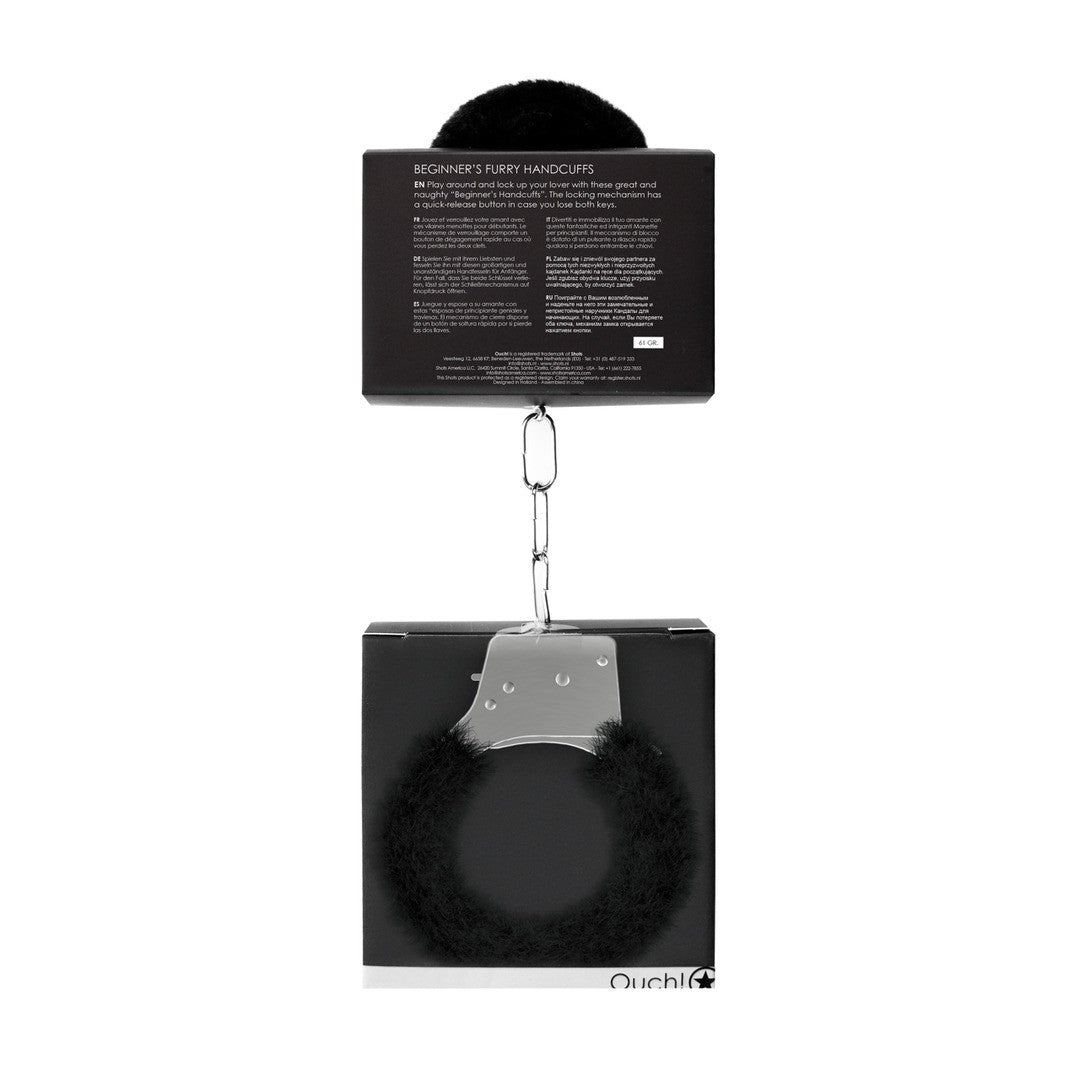 ESPOSAS CON PELUCHE BEGINNER'S FURRY HANDCUFFS NEGRAS