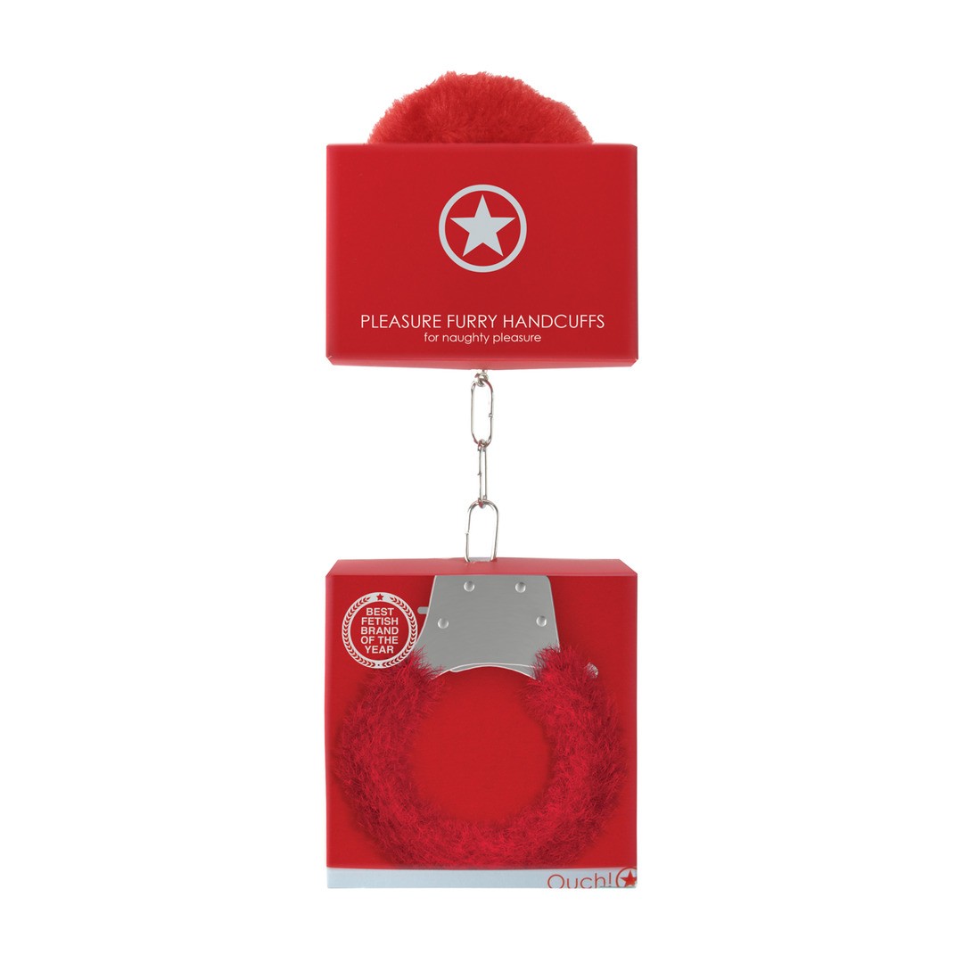 ESPOSAS CON PELUCHE PLEASURE FURRY HANDCUFFS ROJAS