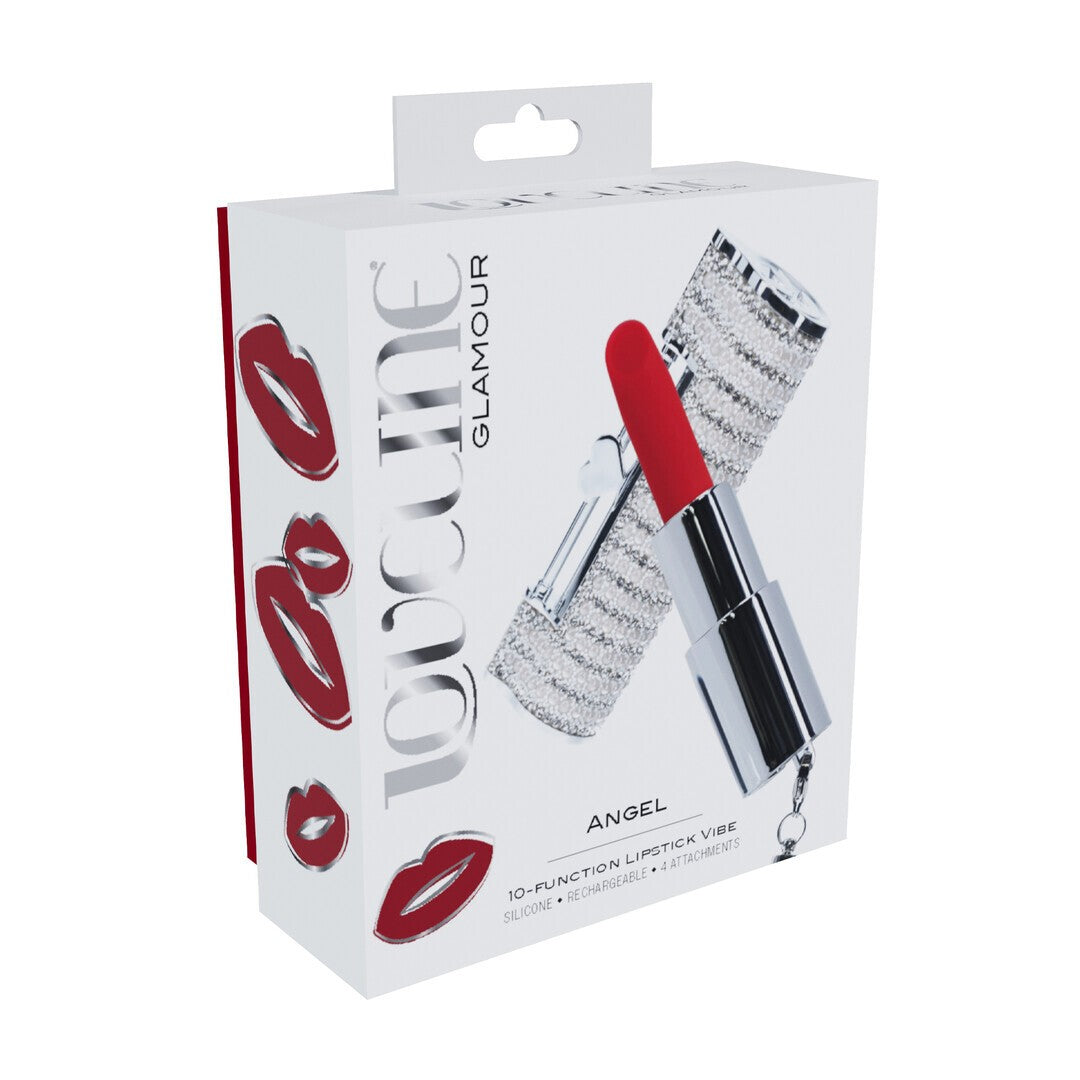VIBRADOR CON 4 ACCESORIOS ANGEL LIPSTICK CLEAR LOVELINE