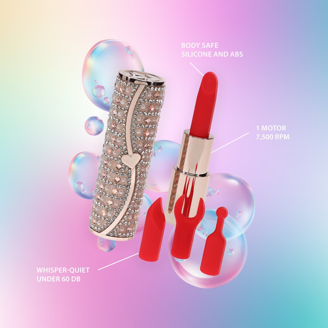 VIBRADOR CON 4 ACCESORIOS TIFFANY LIPSTICK ROSA LOVELINE