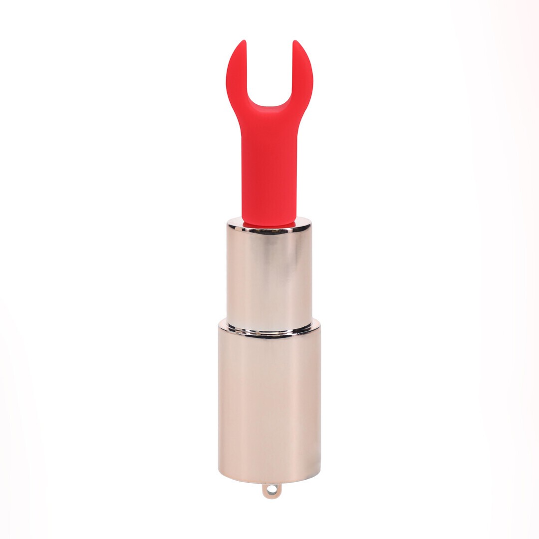 VIBRADOR CON 4 ACCESORIOS DIAMOND LIPSTICK IRIDESCENT LOVELINE